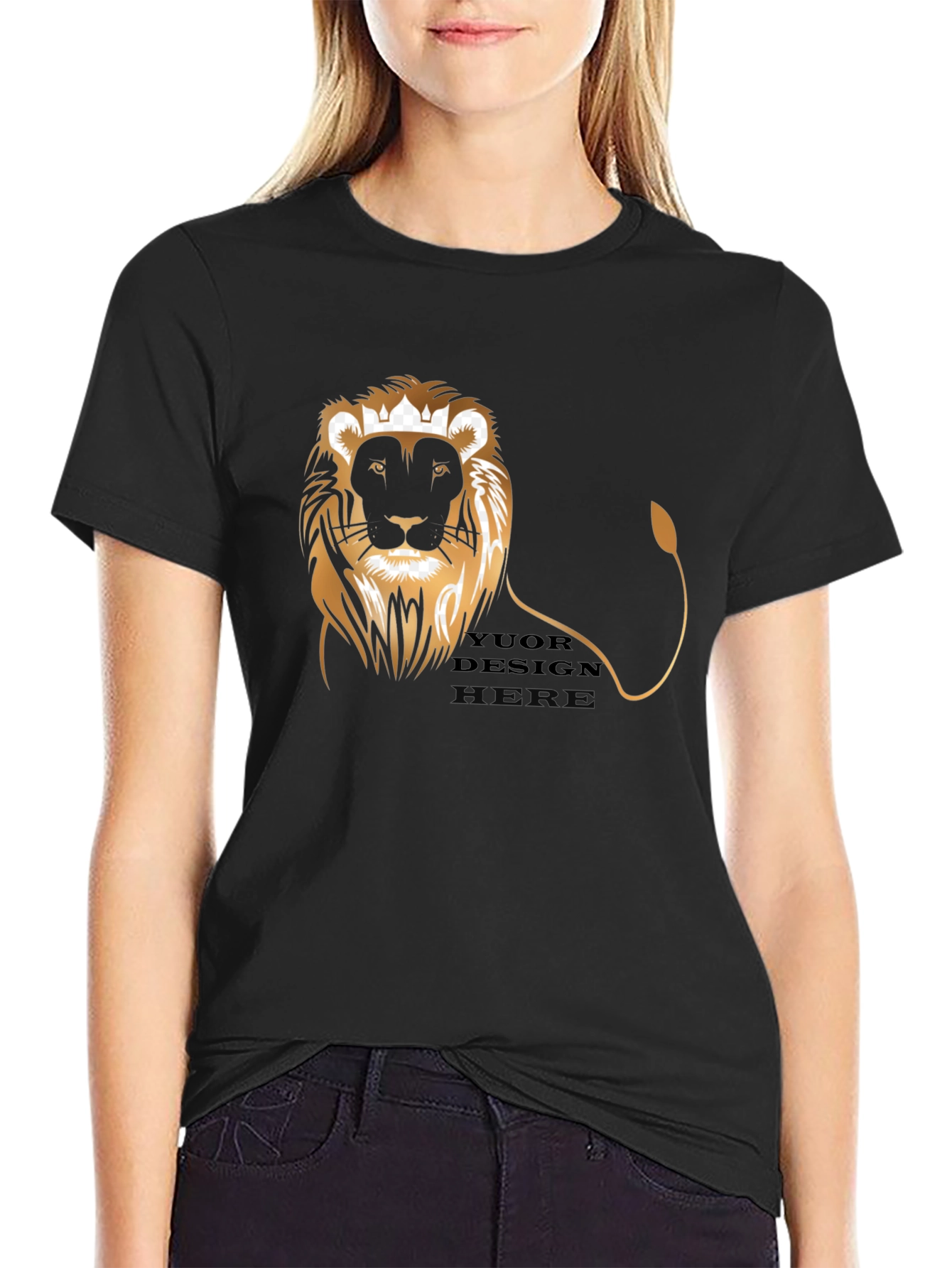King Lion Black Graphic Tee