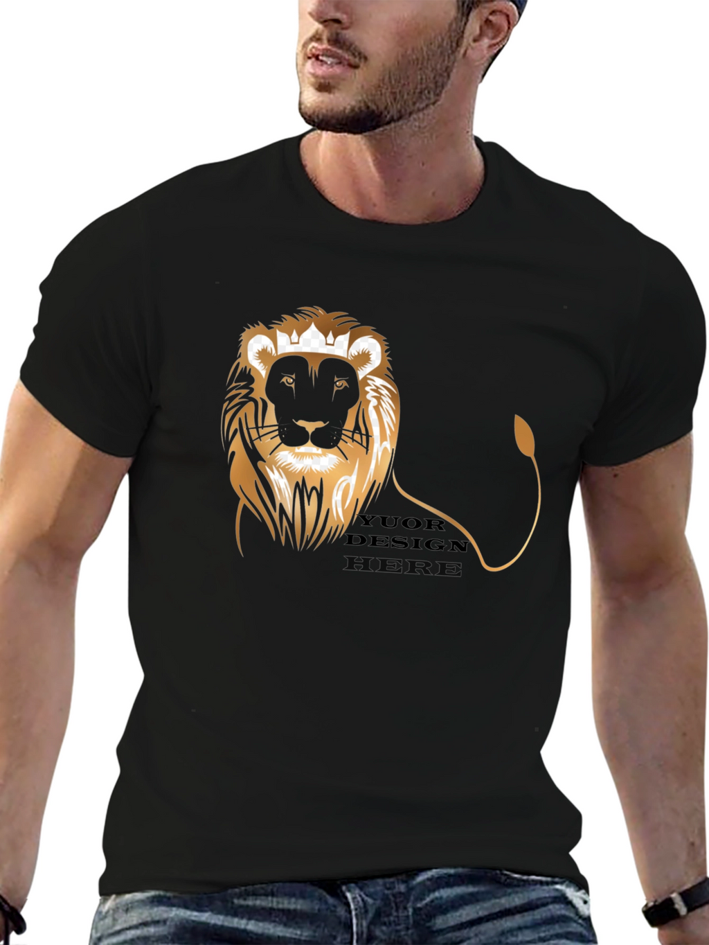King Lion Black Graphic Tee