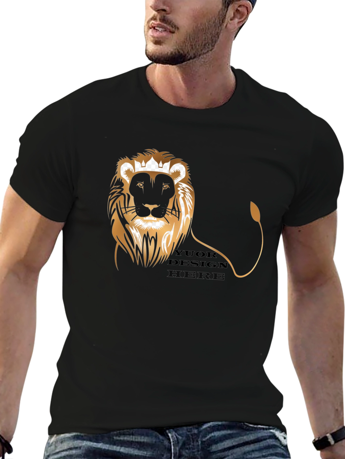 King Lion Black Graphic Tee