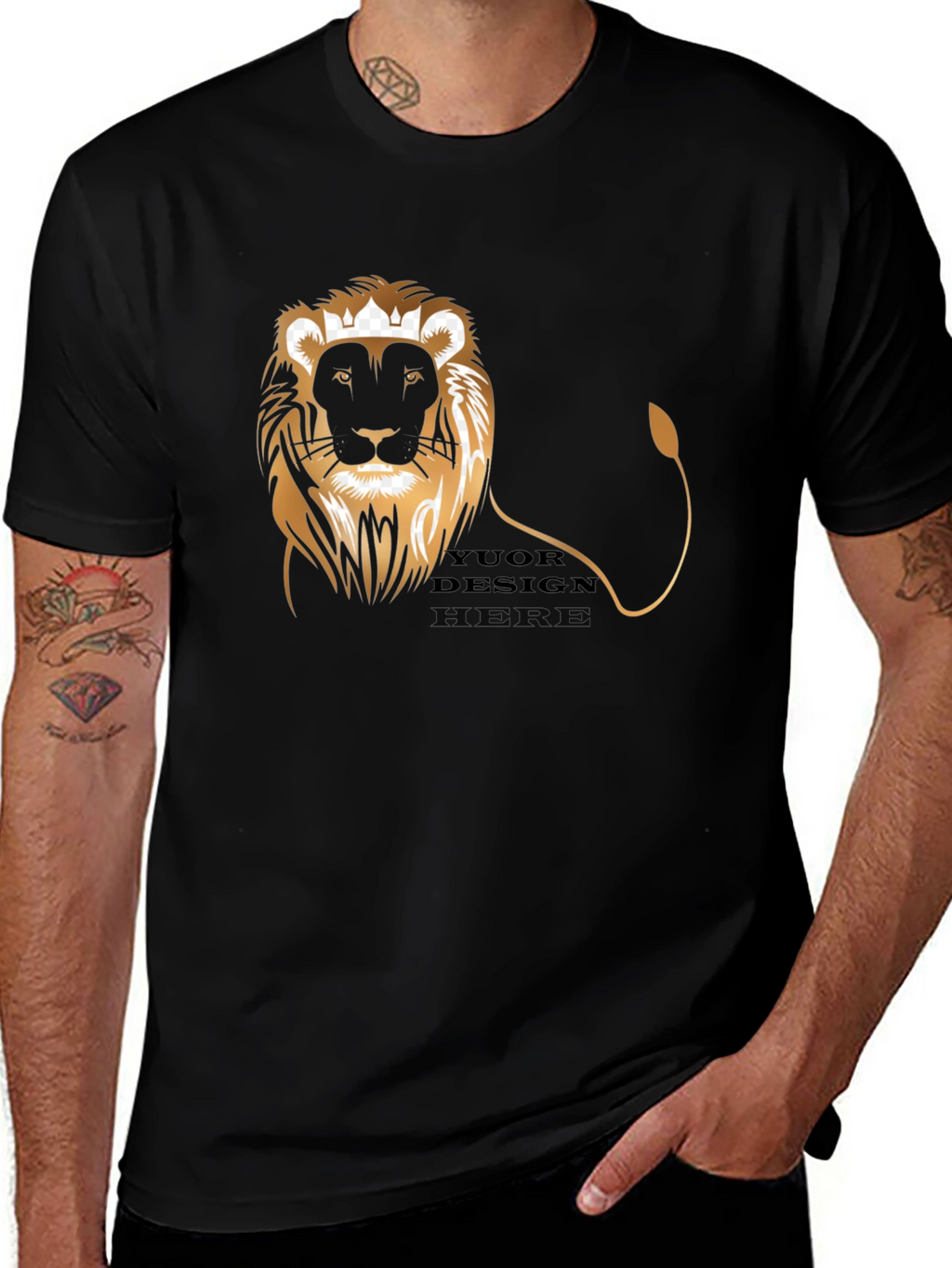 King Lion Black Graphic Tee