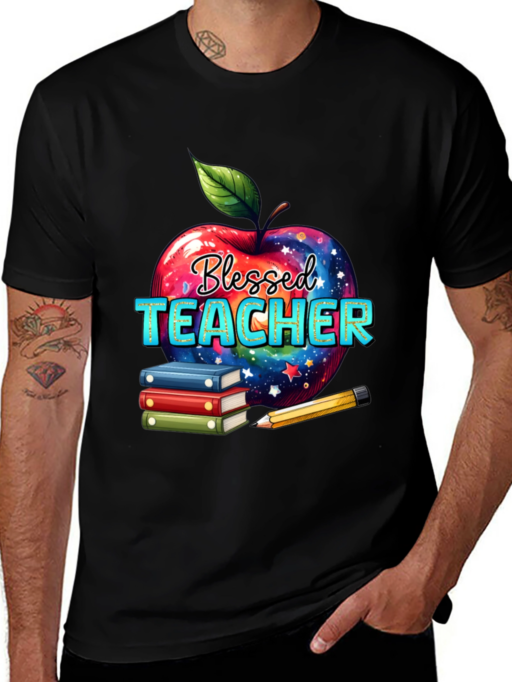 Blessed Teacher Apple T-Shirt