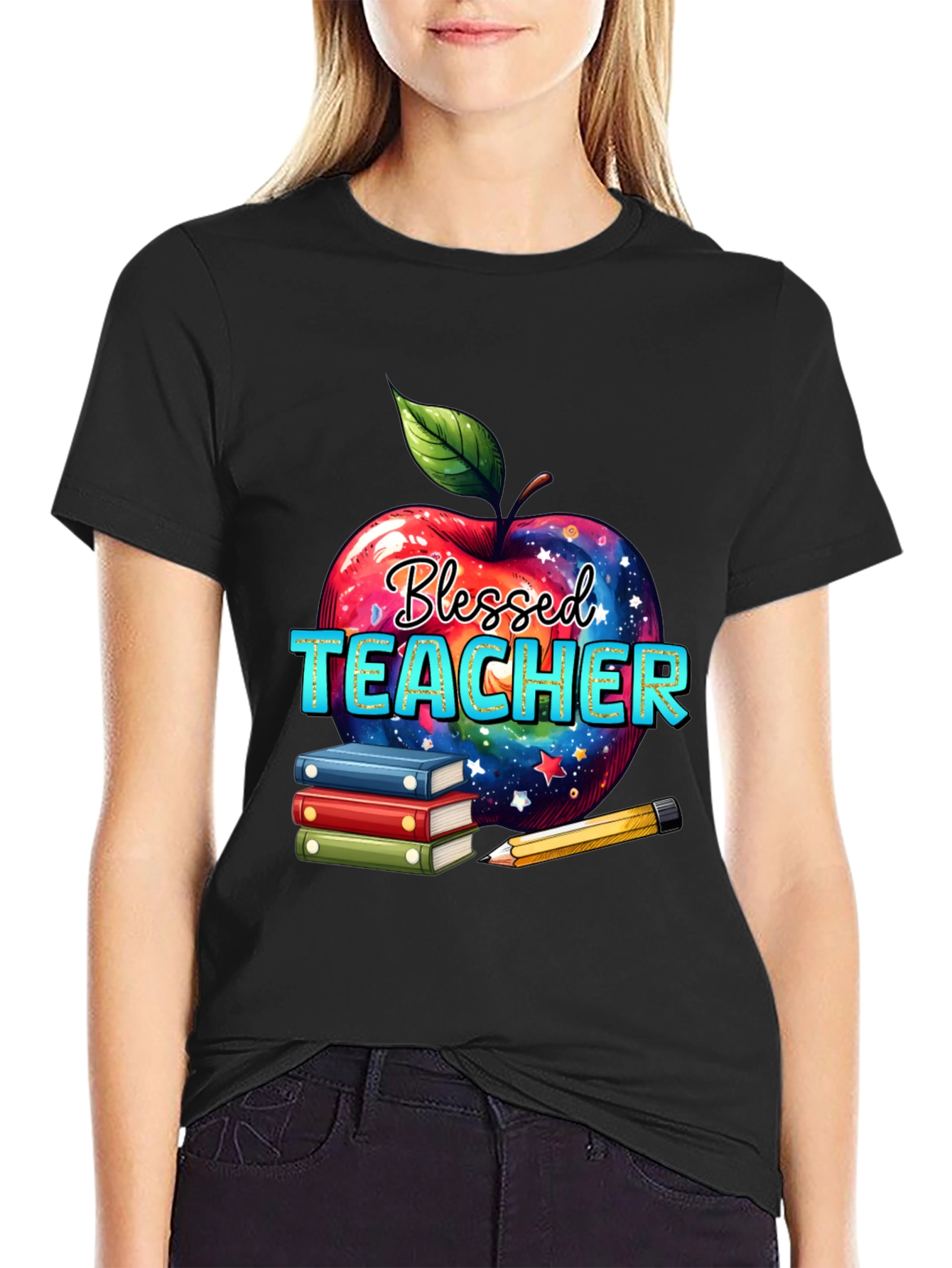 Blessed Teacher Apple T-Shirt