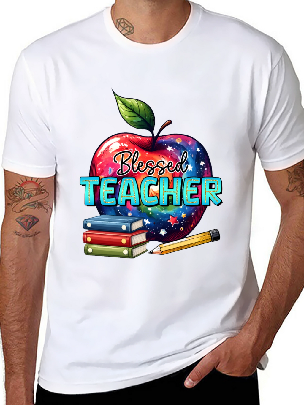Blessed Teacher Apple T-Shirt