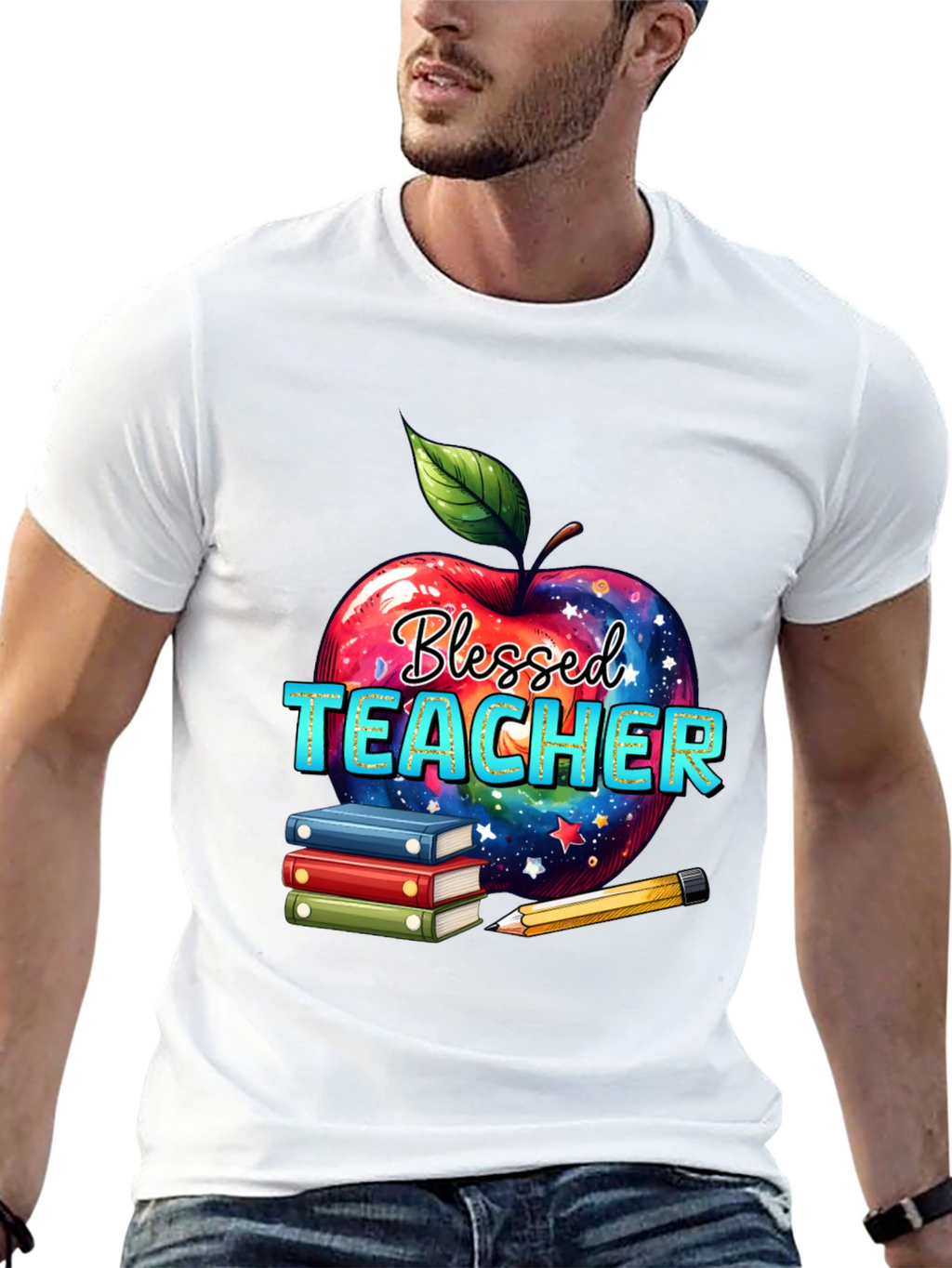 Blessed Teacher Apple T-Shirt