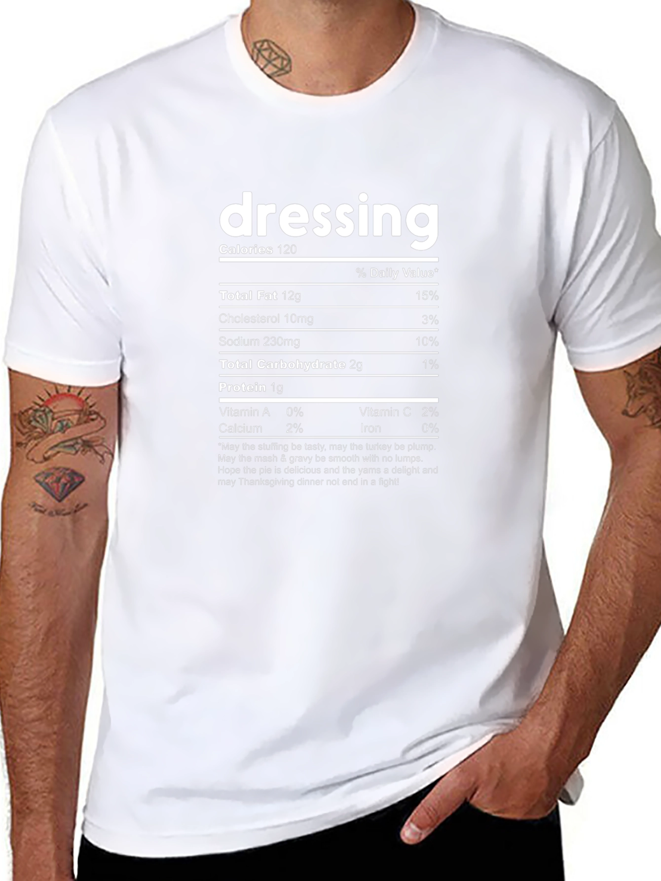 Dressing Nutrition Facts Black T-Shirt Thanksgiving