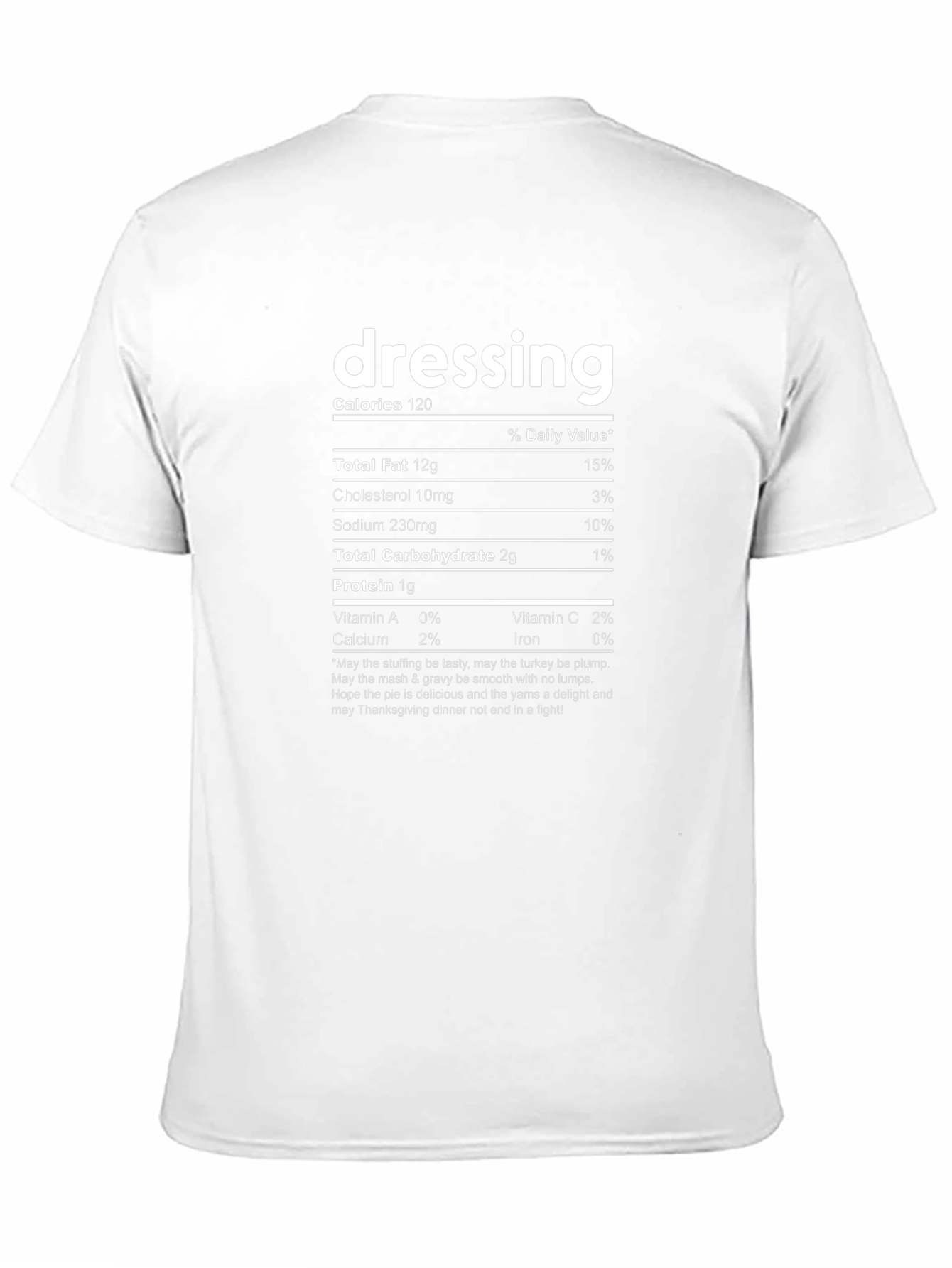 Dressing Nutrition Facts Black T-Shirt Thanksgiving