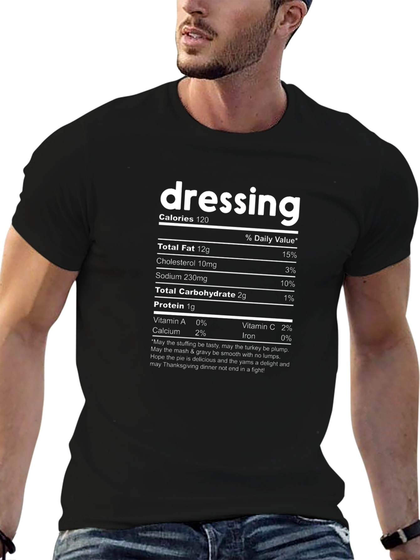 Dressing Nutrition Facts Black T-Shirt Thanksgiving