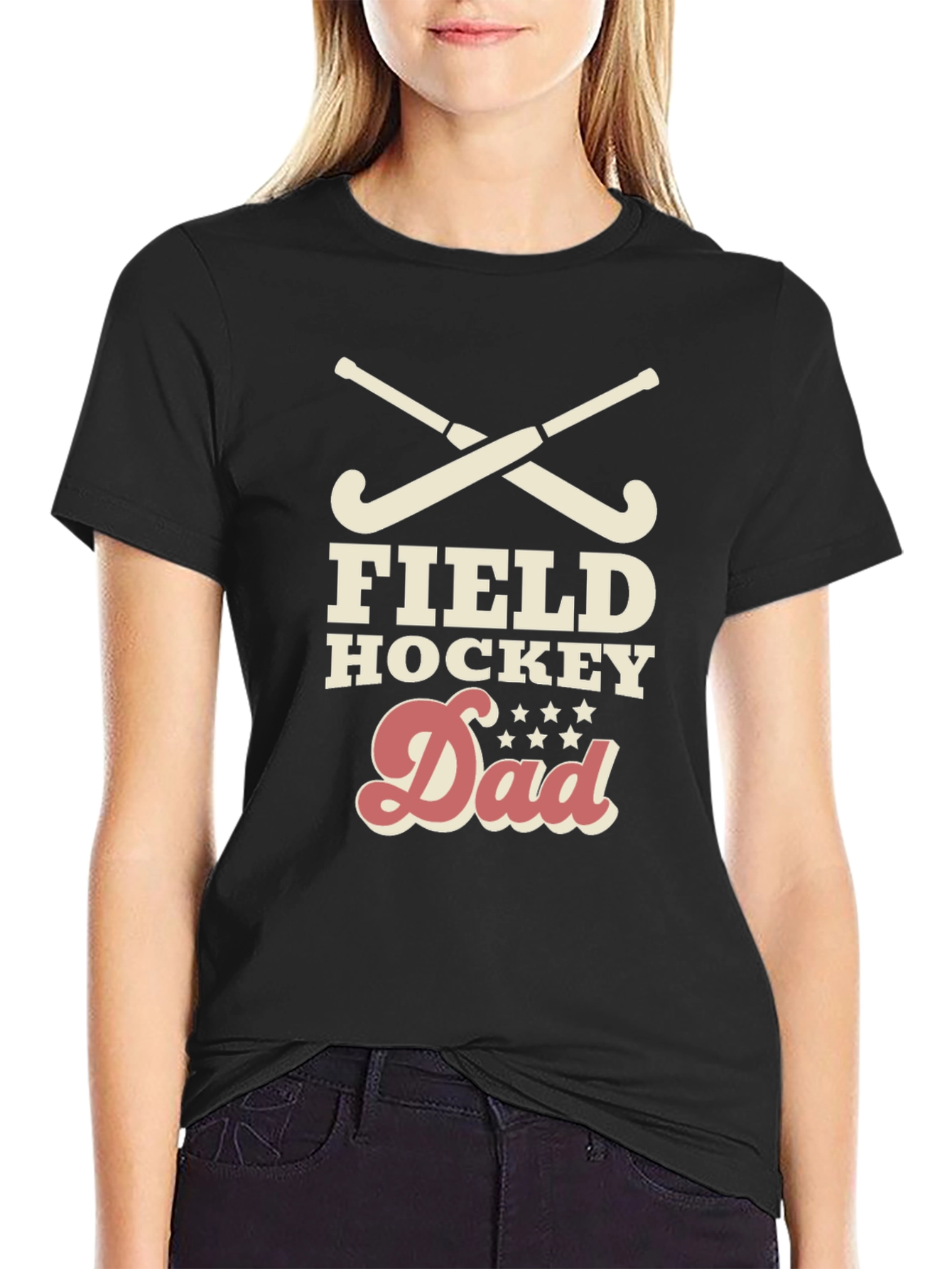 Field Hockey Dad Graphic Tee - Black