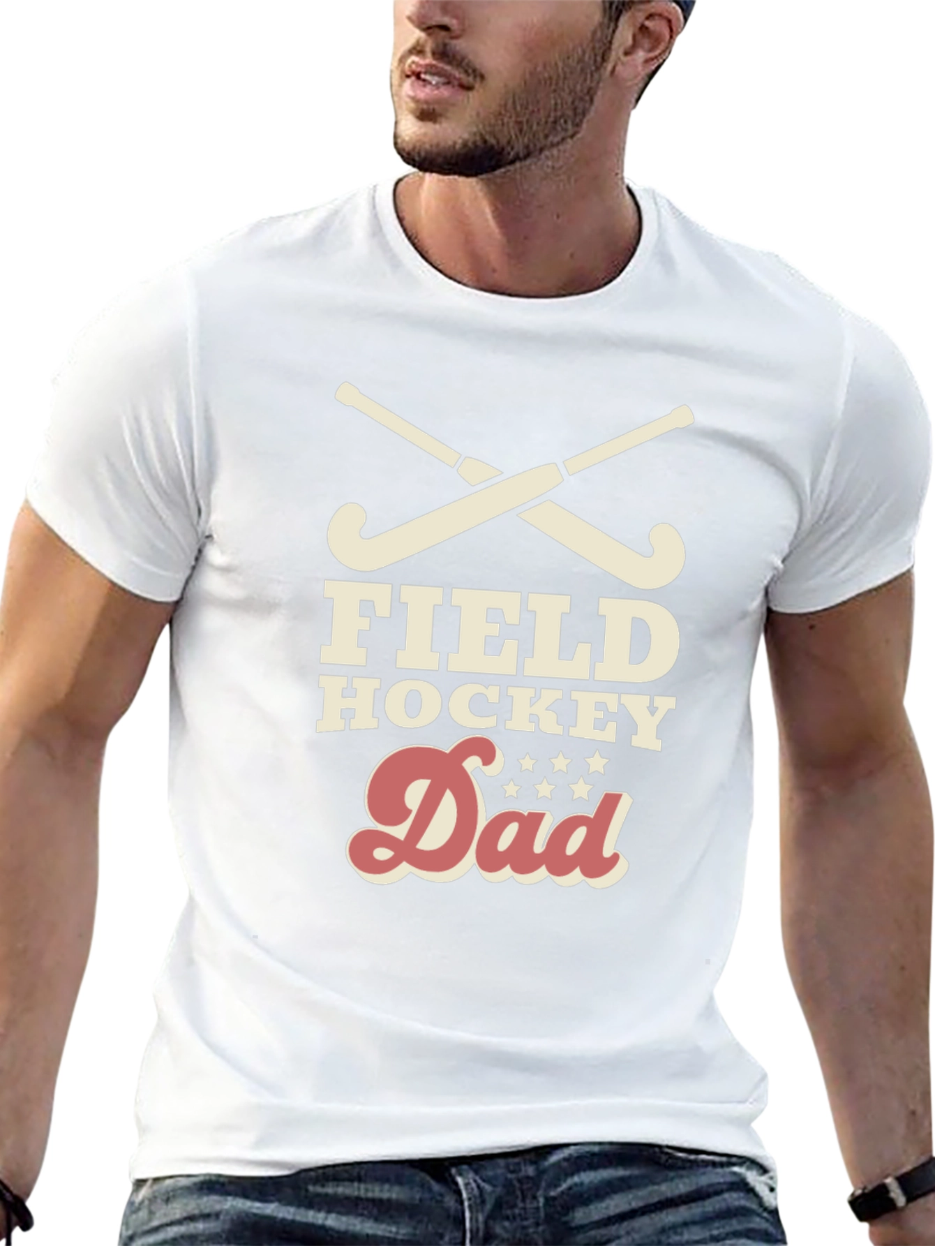Field Hockey Dad Graphic Tee - Black