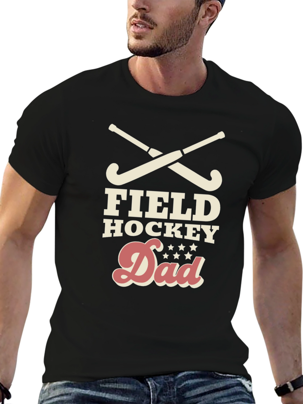 Field Hockey Dad Graphic Tee - Black