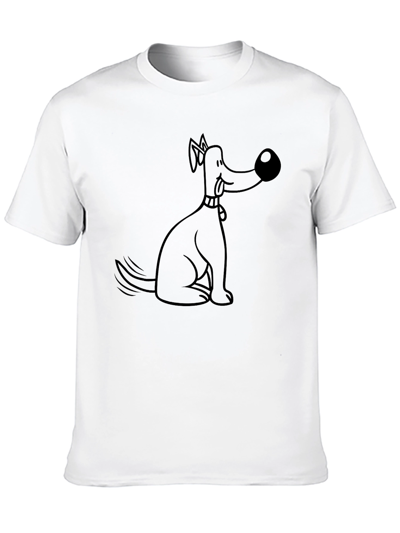 Funny Dog Cartoon Black T-Shirt