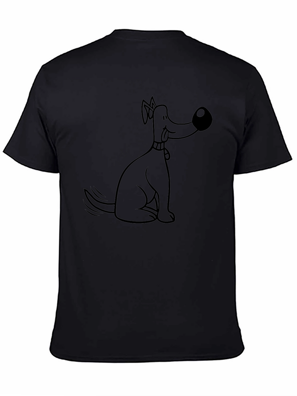 Funny Dog Cartoon Black T-Shirt