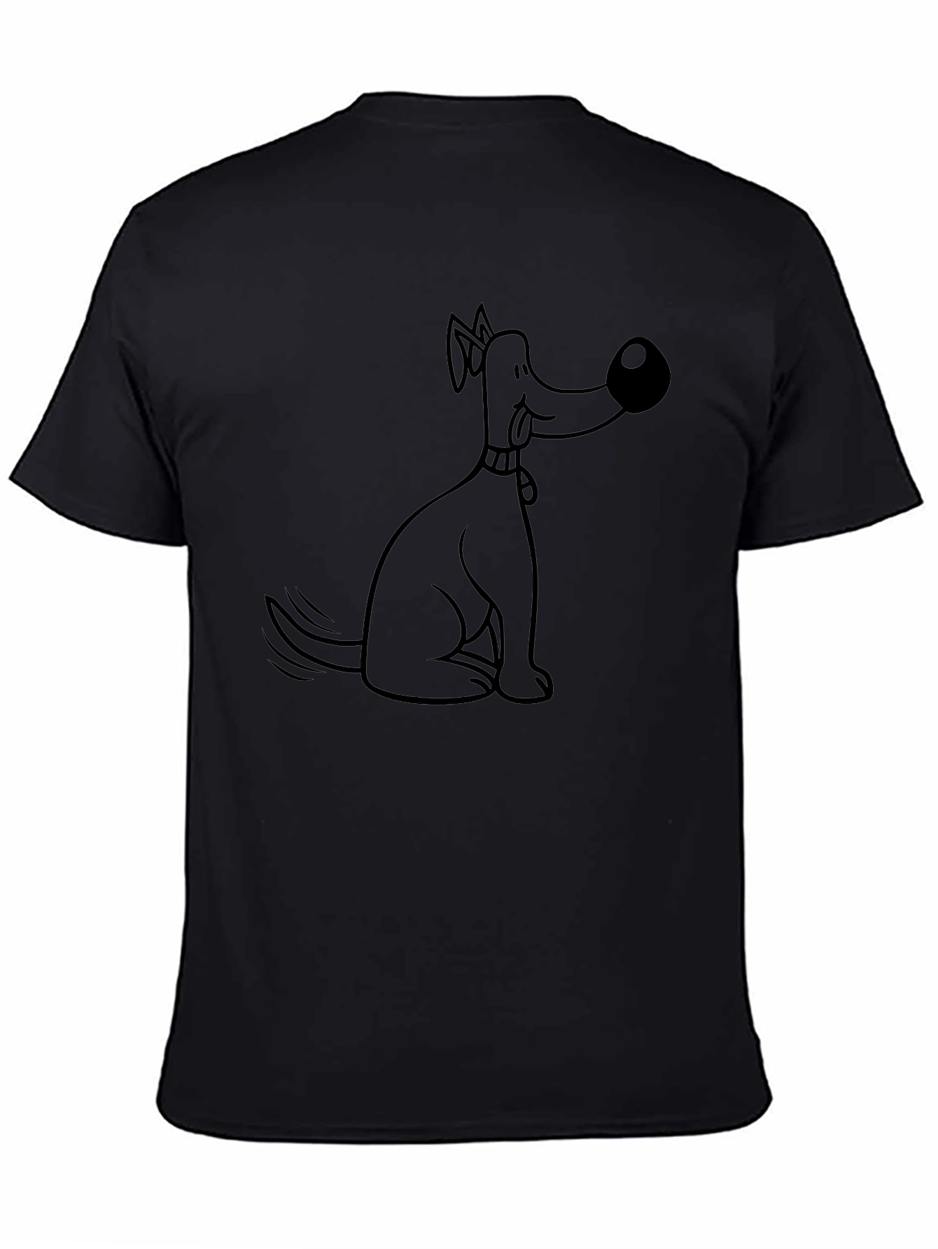 Funny Dog Cartoon Black T-Shirt