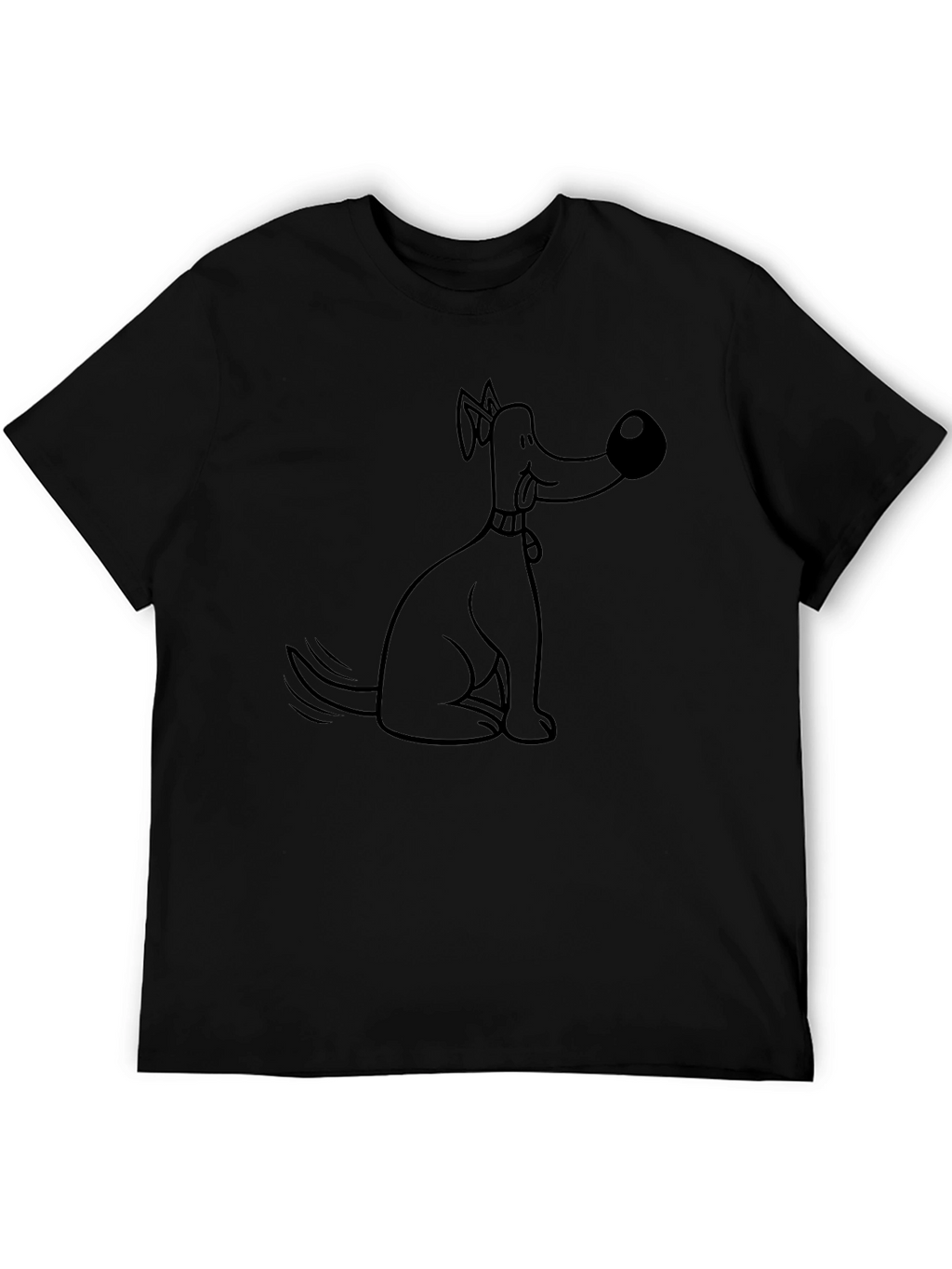Funny Dog Cartoon Black T-Shirt