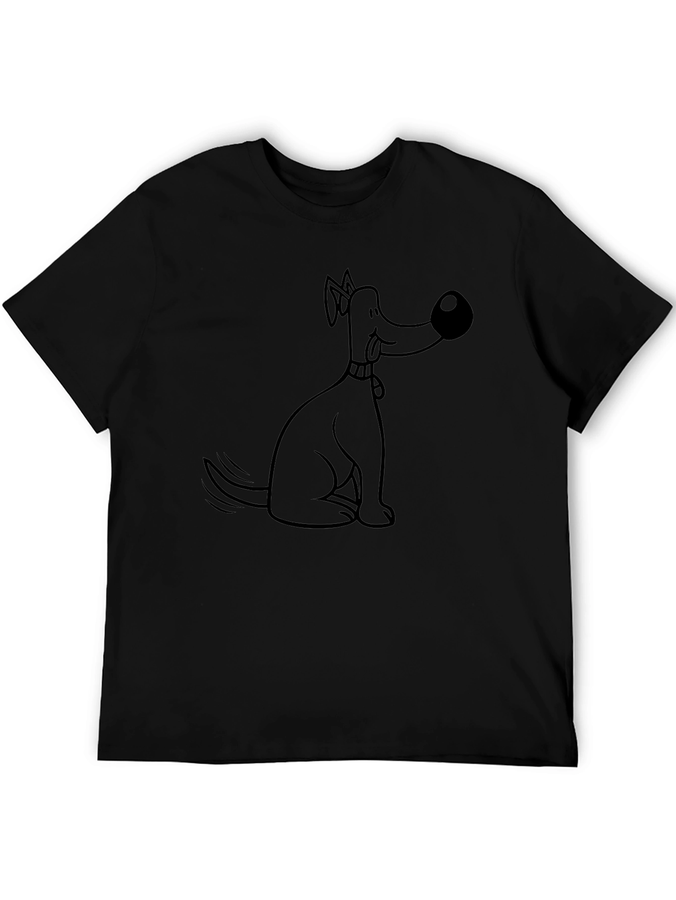 Funny Dog Cartoon Black T-Shirt