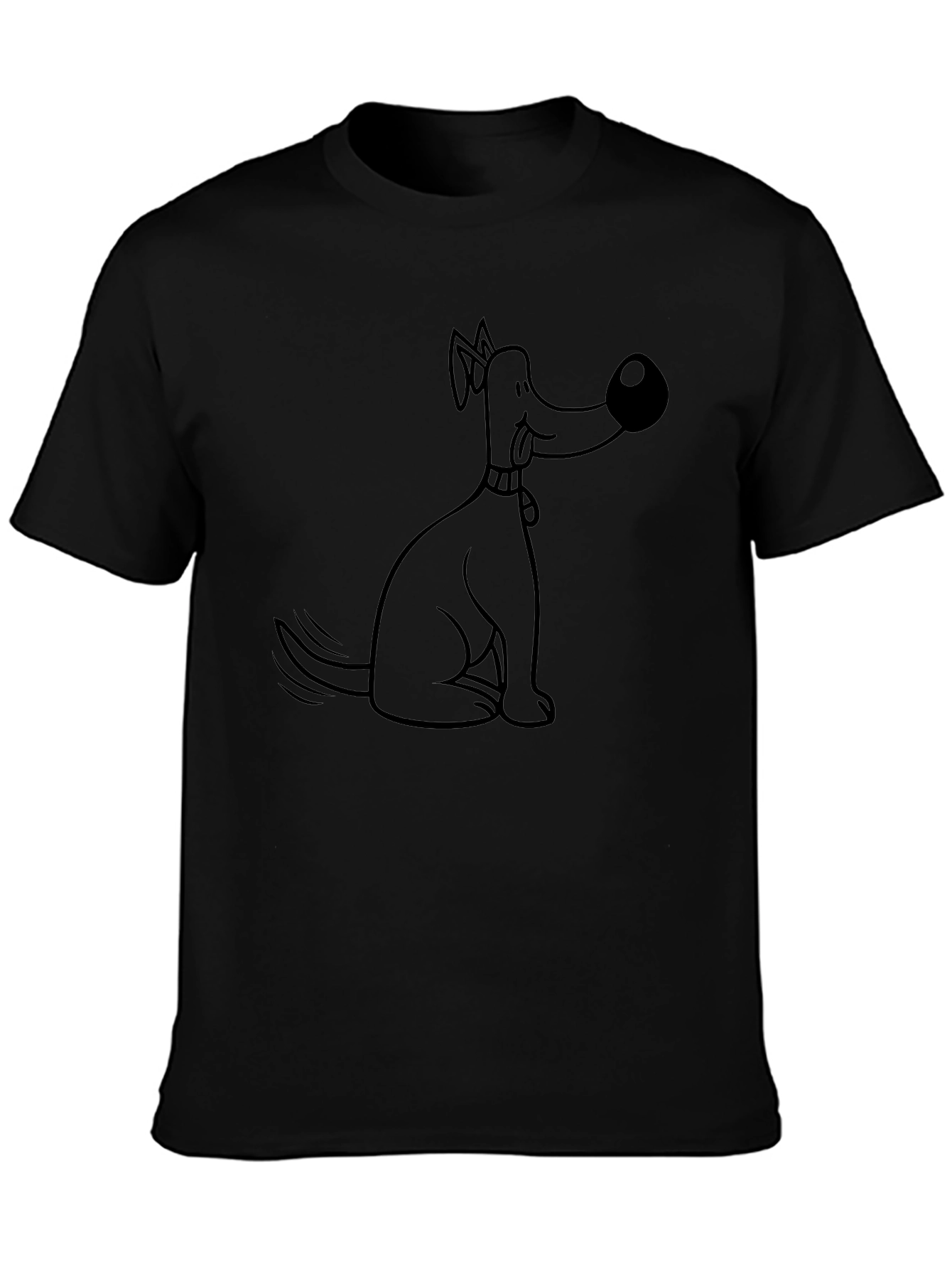 Funny Dog Cartoon Black T-Shirt