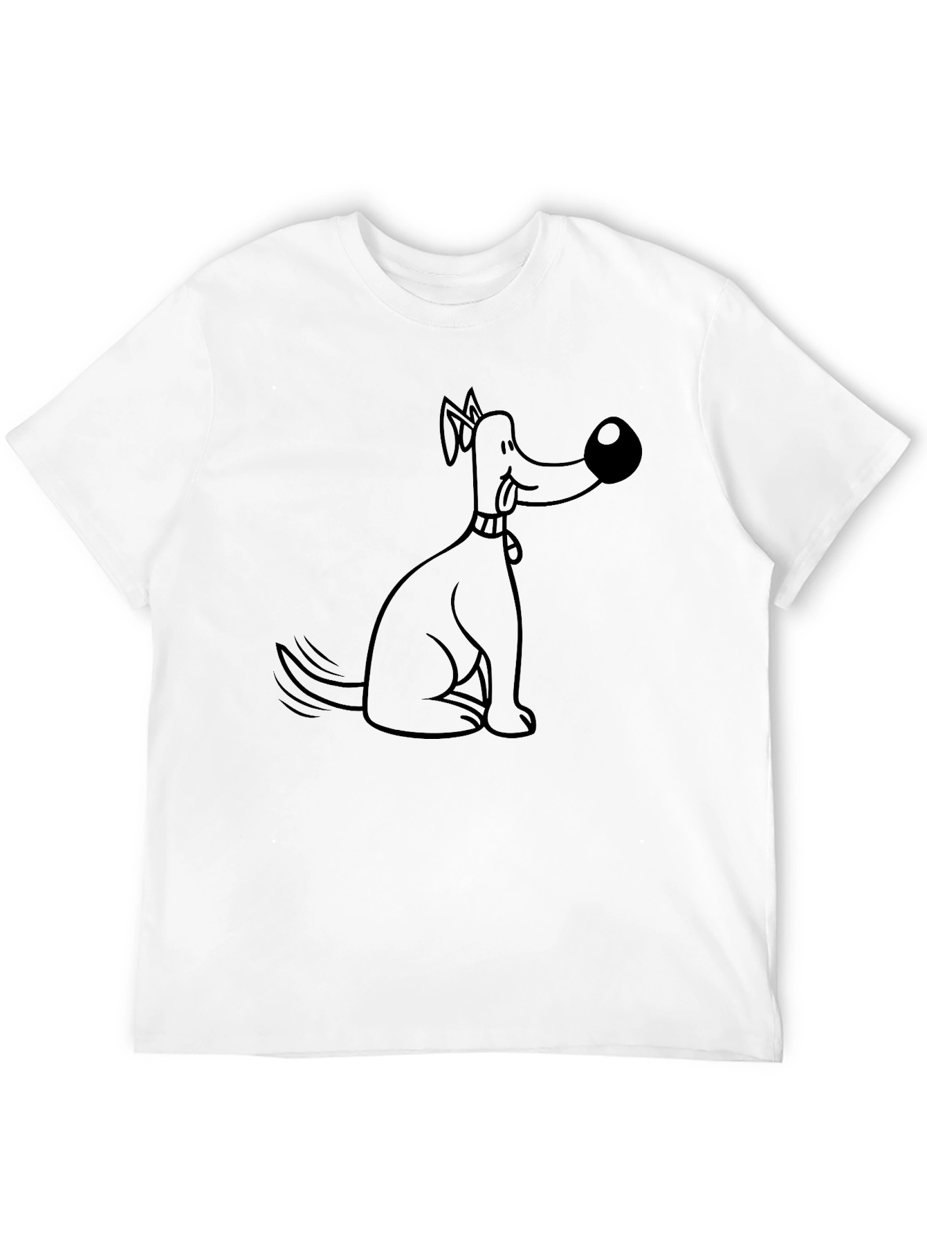 Funny Dog Cartoon Black T-Shirt