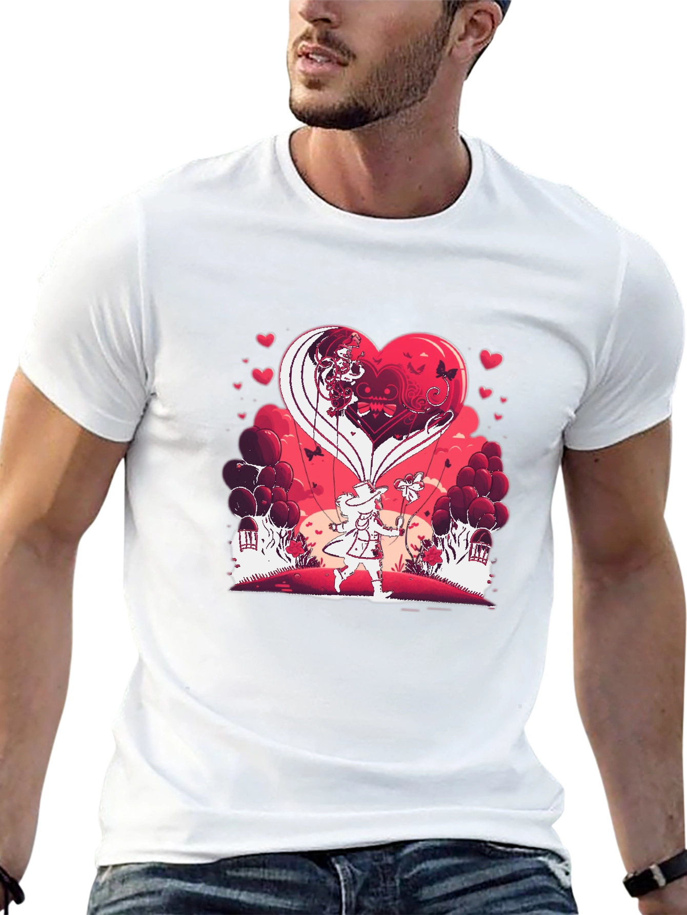 Heart Balloon T-Shirt - Romantic Valentines Day Design