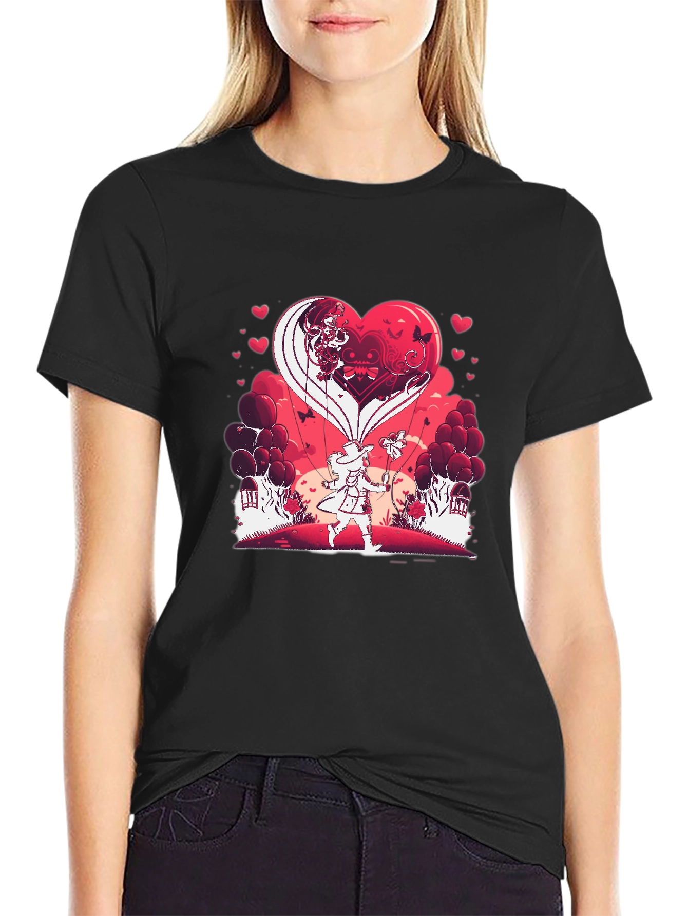 Heart Balloon T-Shirt - Romantic Valentines Day Design