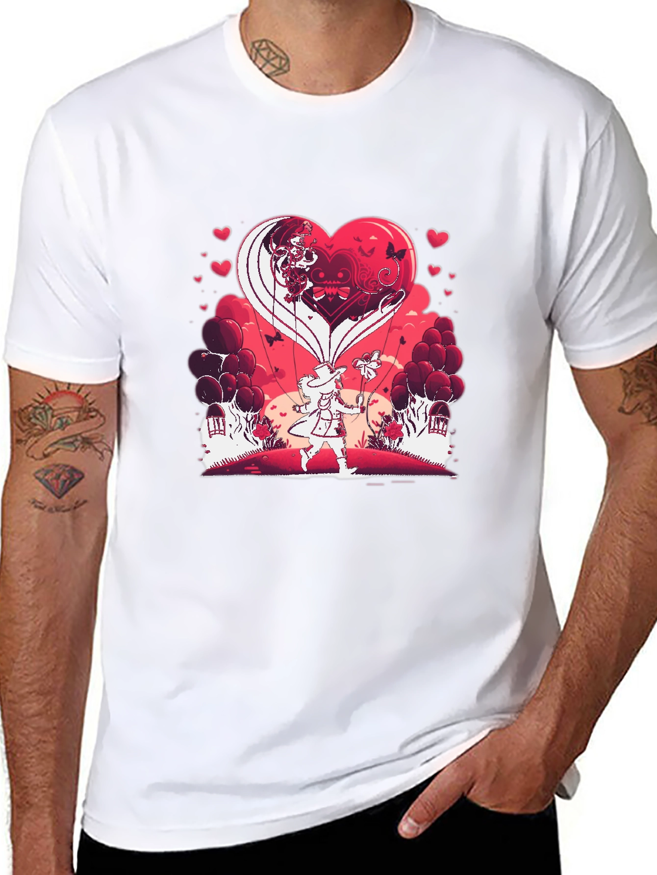 Heart Balloon T-Shirt - Romantic Valentines Day Design