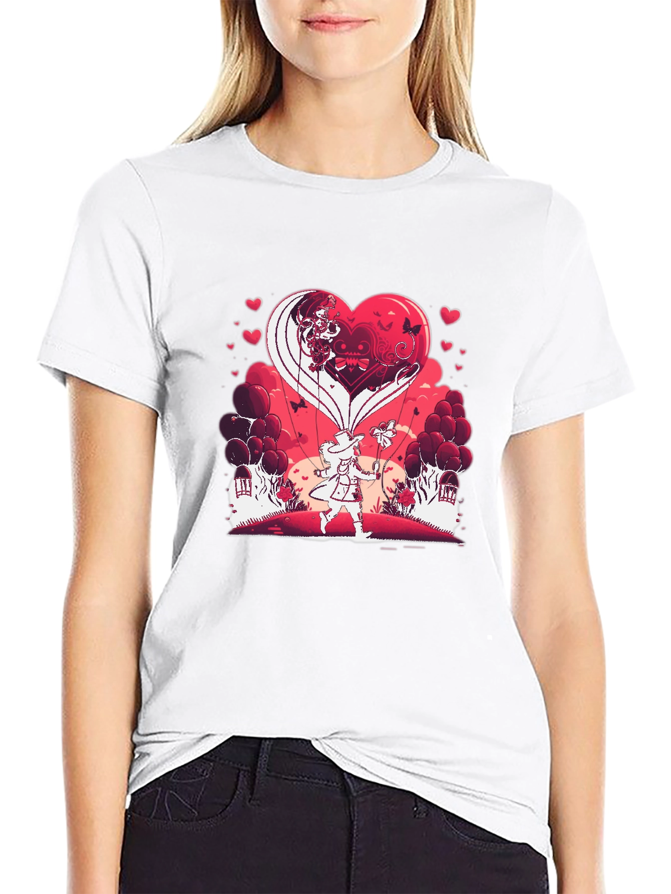Heart Balloon T-Shirt - Romantic Valentines Day Design