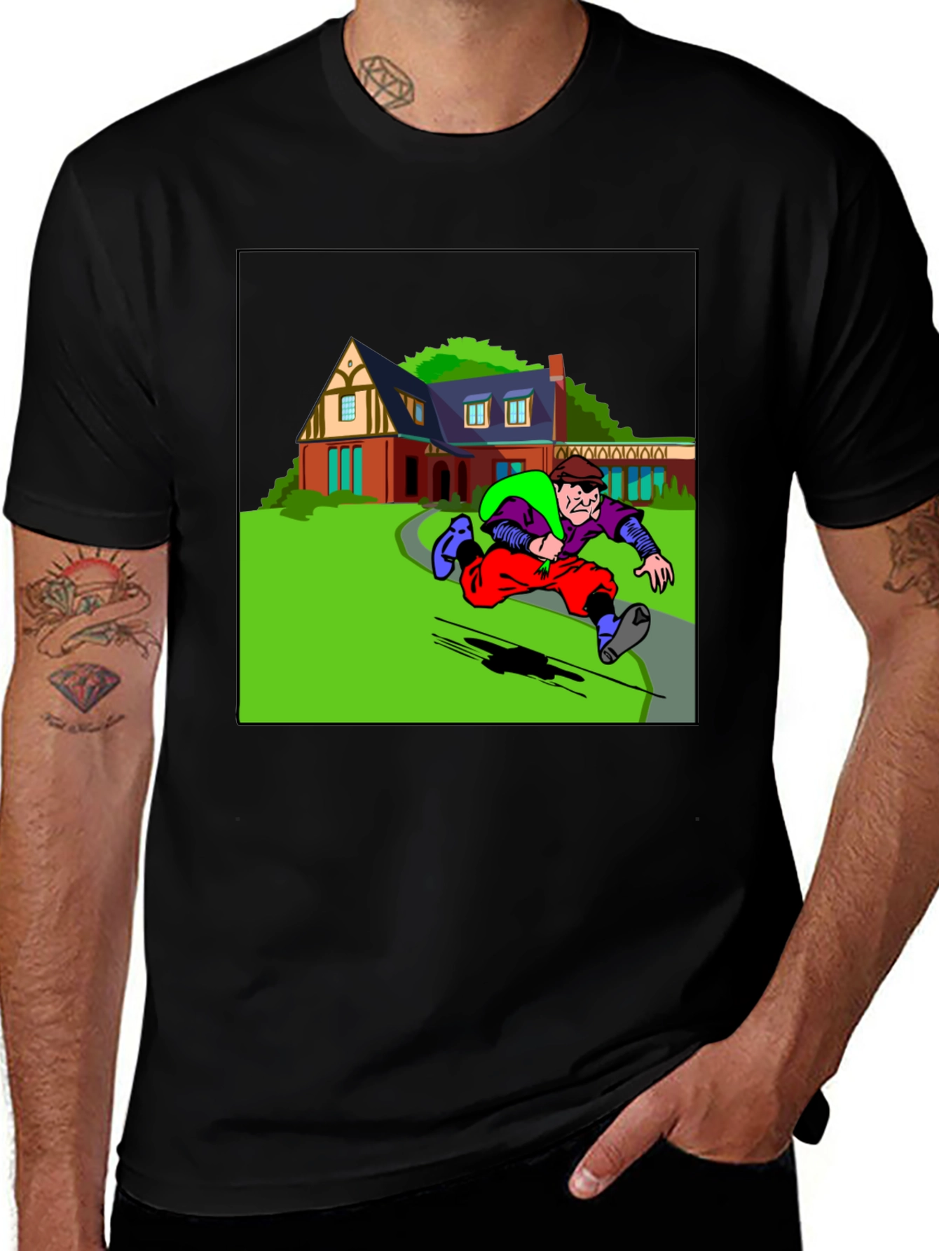 Cartoon Burglar T-Shirt