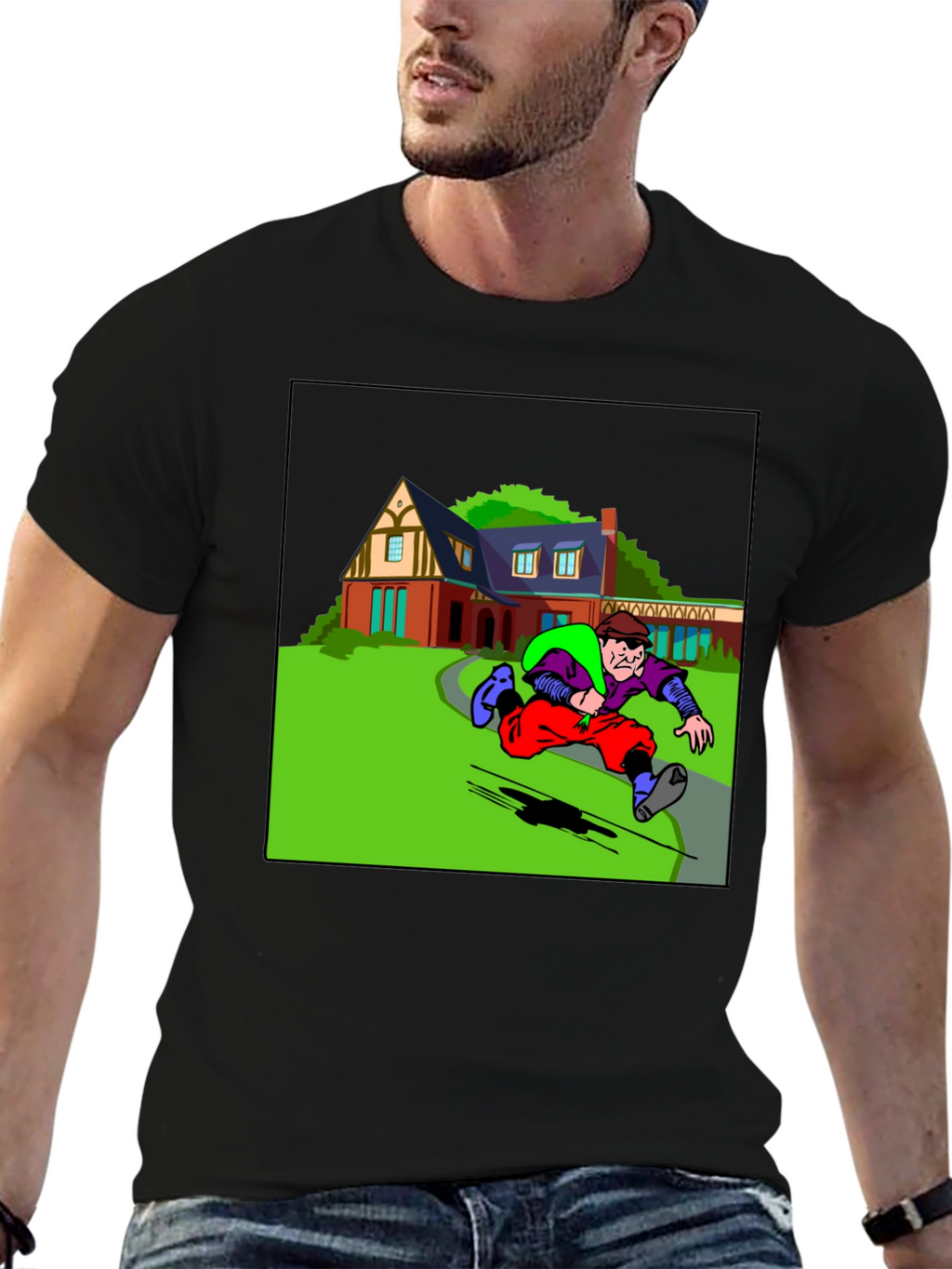Cartoon Burglar T-Shirt