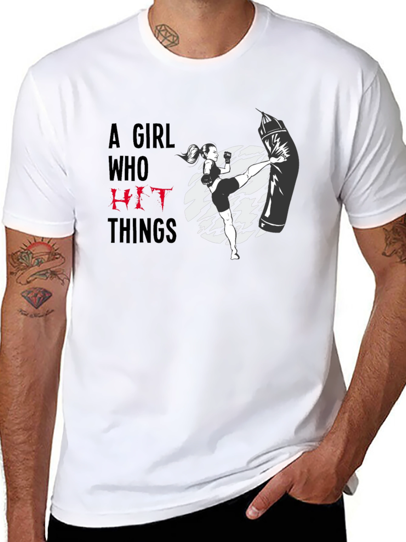 Girl Who Hit Things Black Graphic Tee