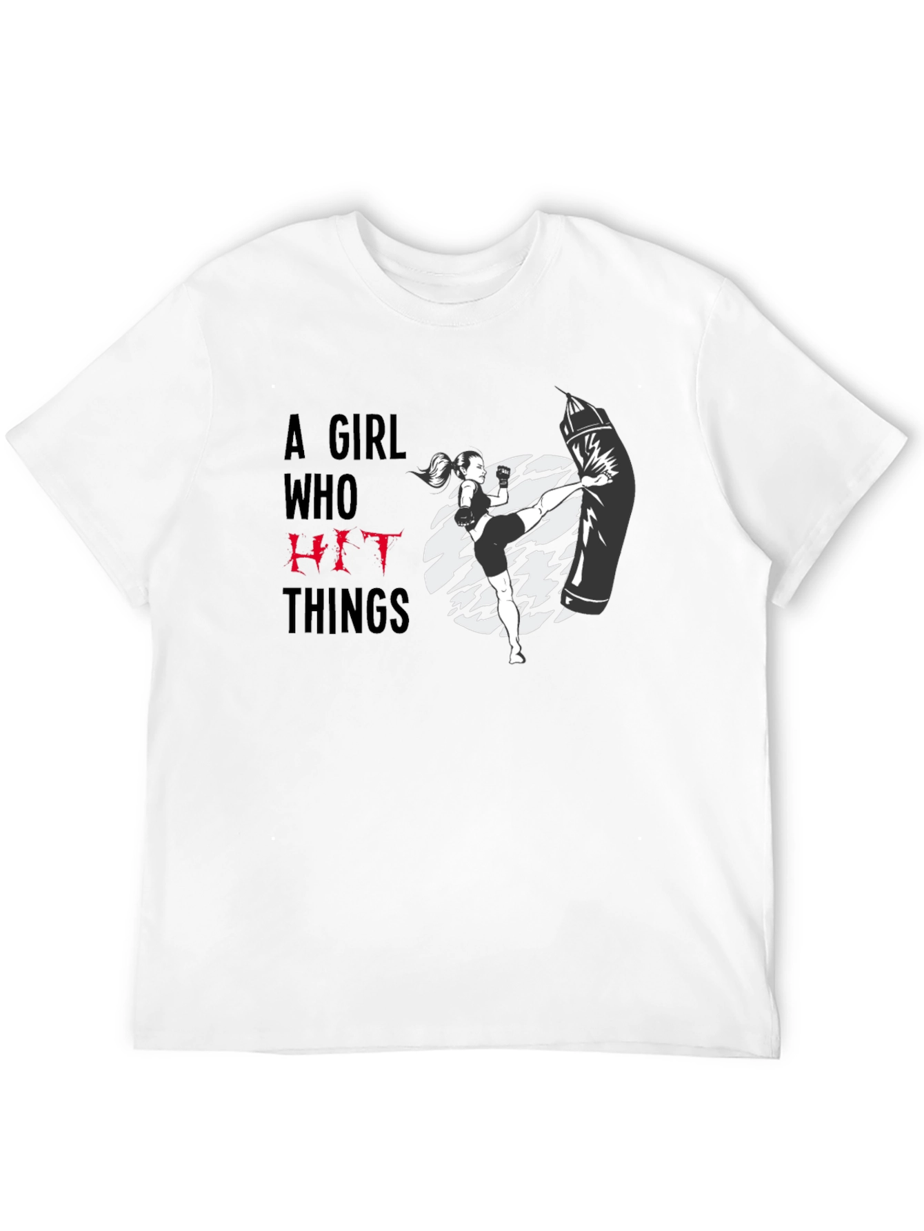 Girl Who Hit Things Black Graphic Tee