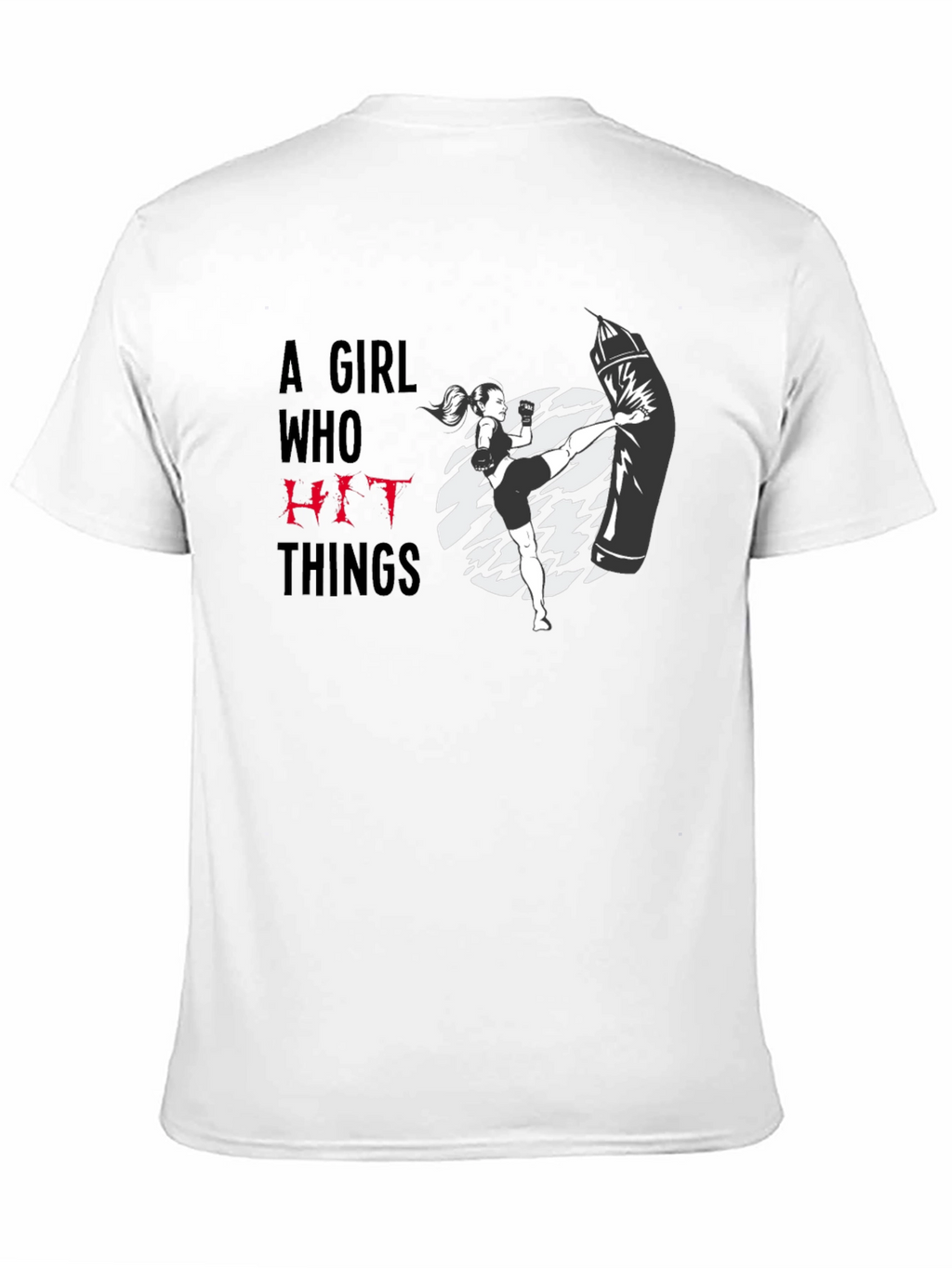 Girl Who Hit Things Black Graphic Tee