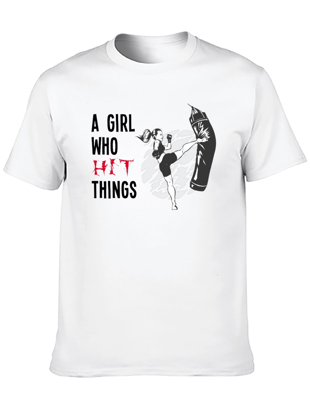 Girl Who Hit Things Black Graphic Tee