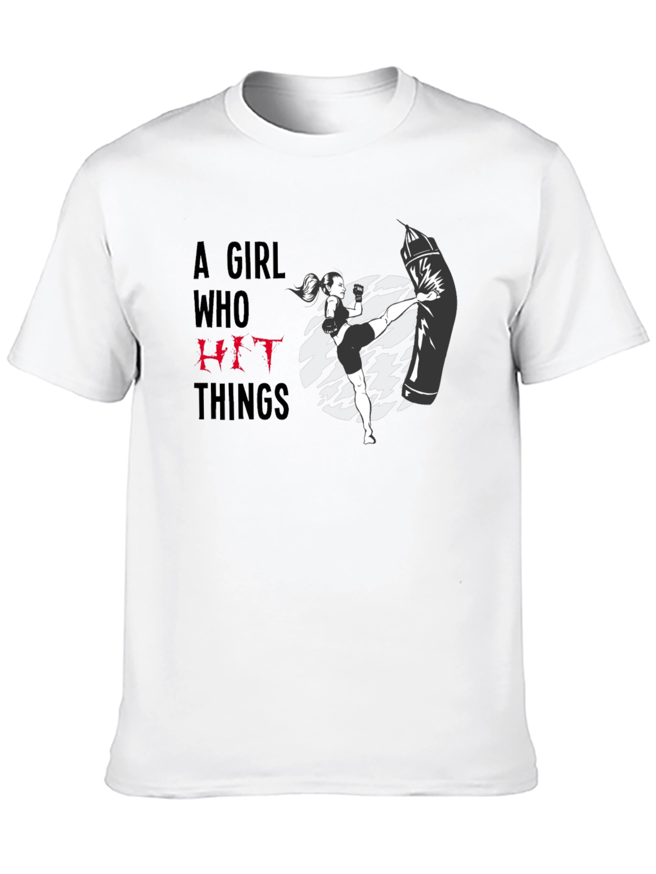 Girl Who Hit Things Black Graphic Tee