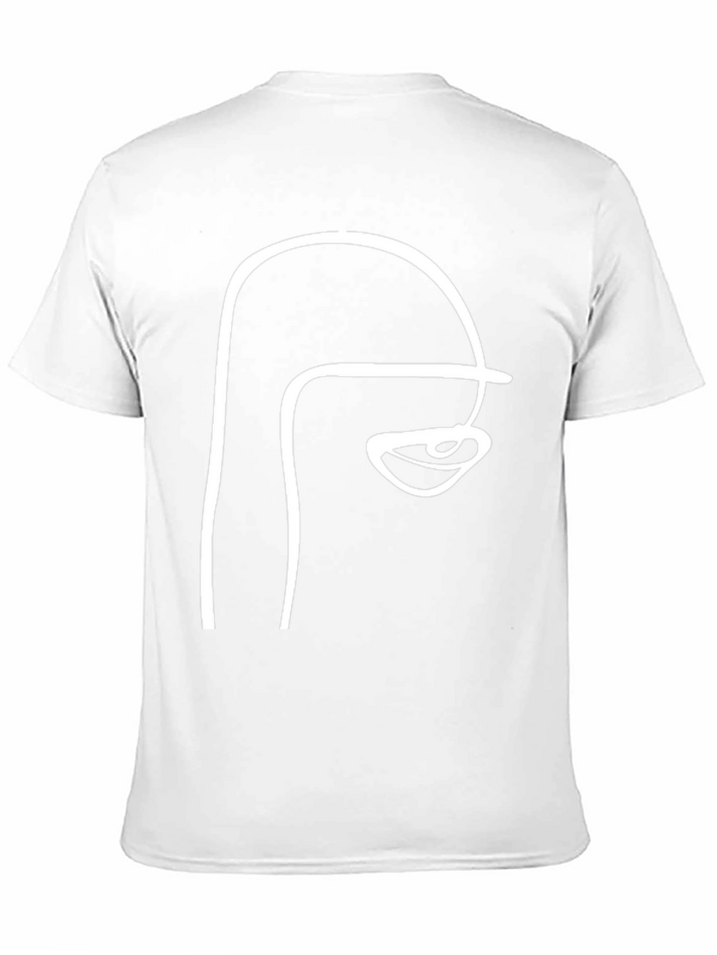 Abstract Face Line Art Black T-Shirt
