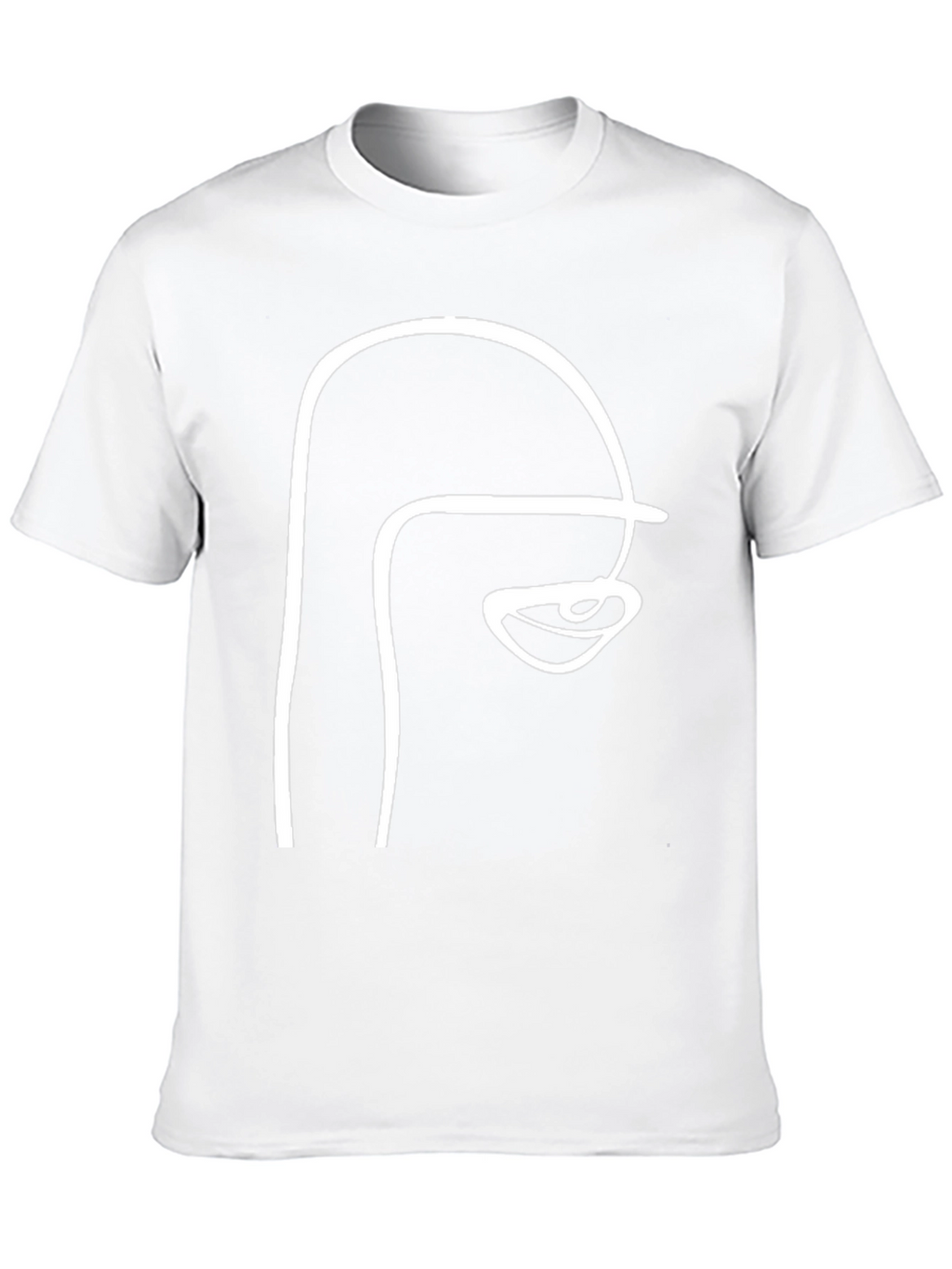 Abstract Face Line Art Black T-Shirt