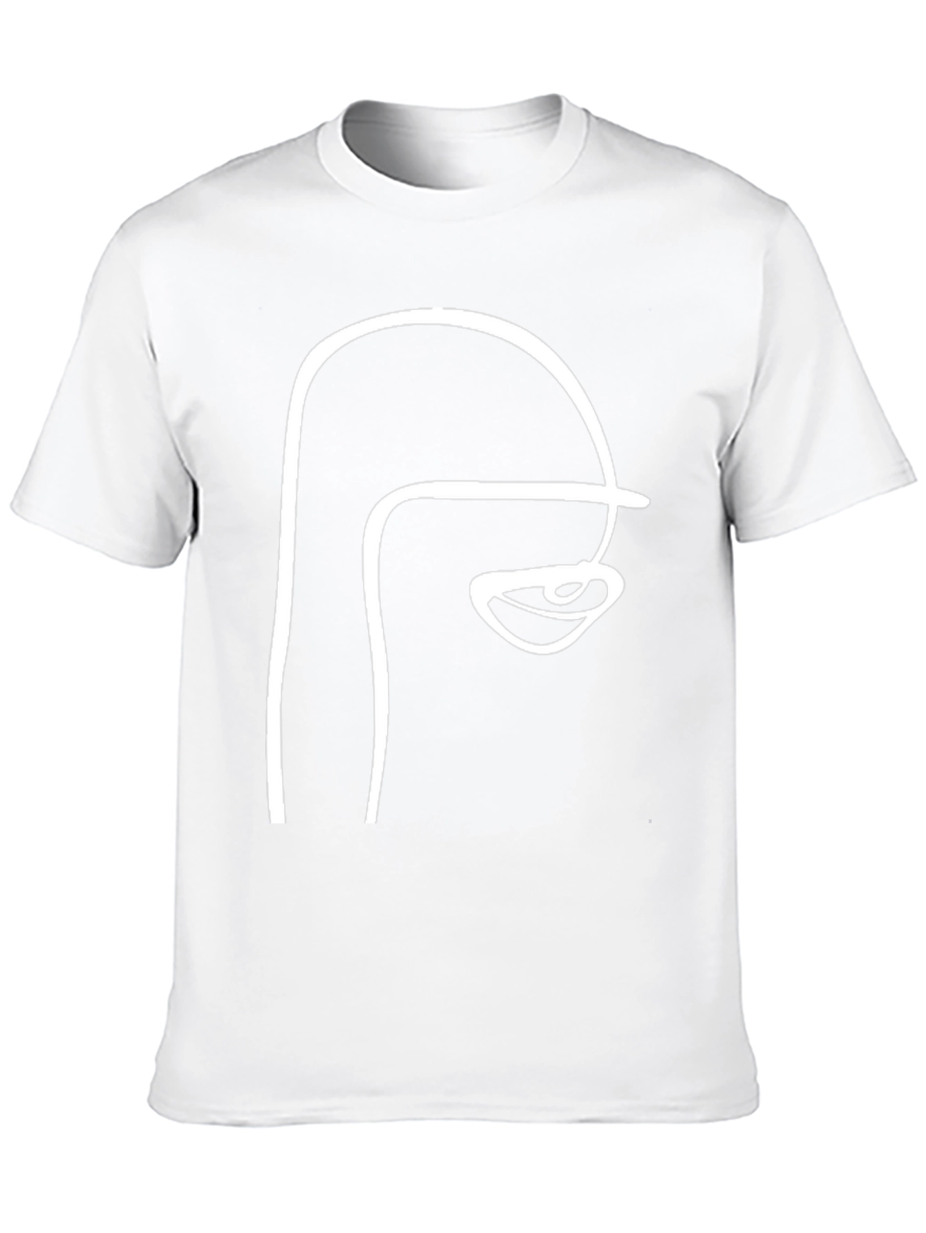 Abstract Face Line Art Black T-Shirt