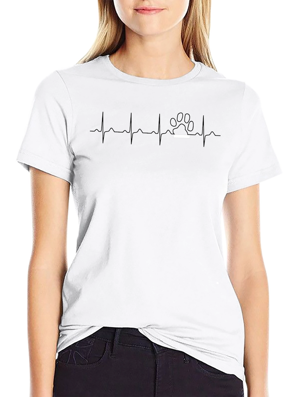 Heartbeat Paw Print Graphic Tee