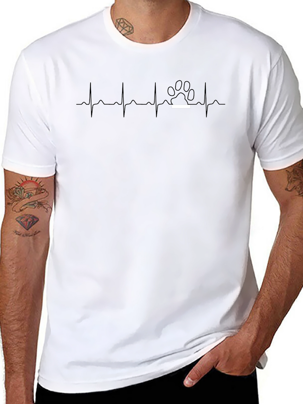 Heartbeat Paw Print Graphic Tee