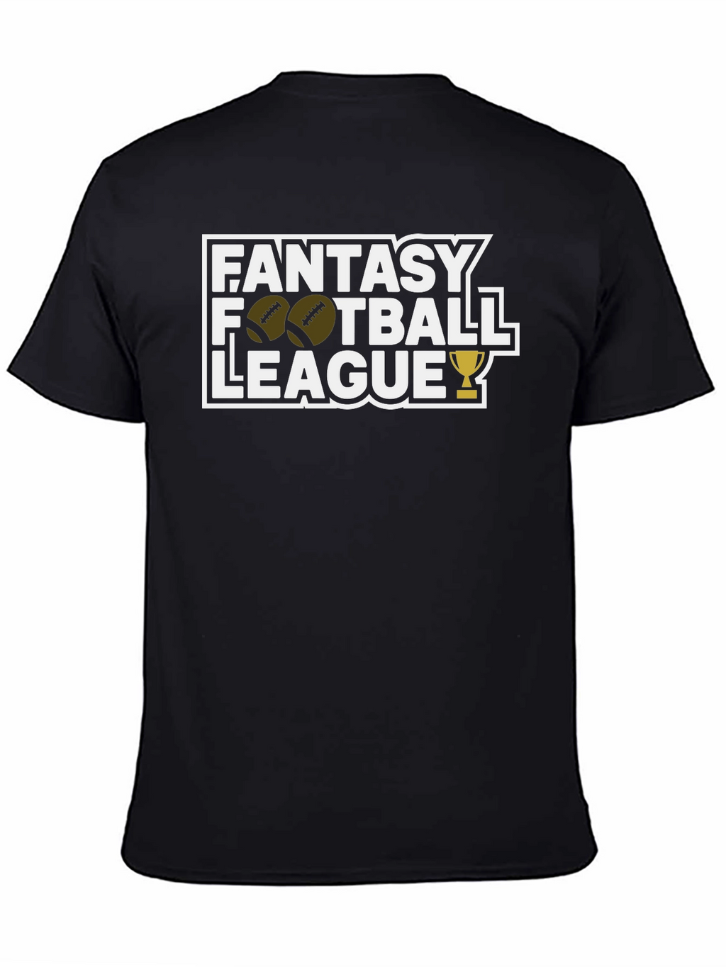 Fantasy Football League Black Graphic T-Shirt