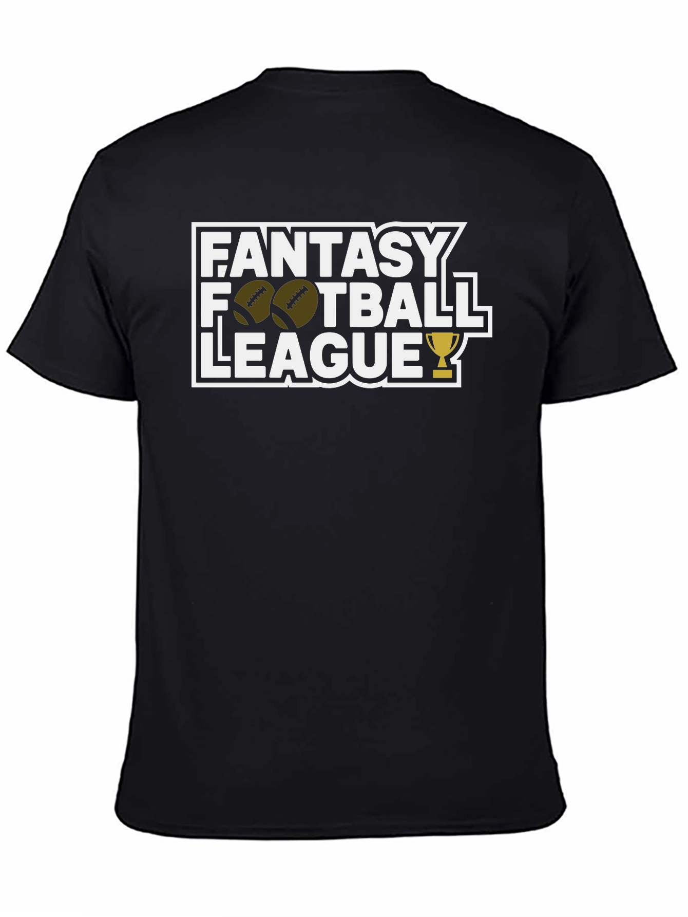 Fantasy Football League Black Graphic T-Shirt