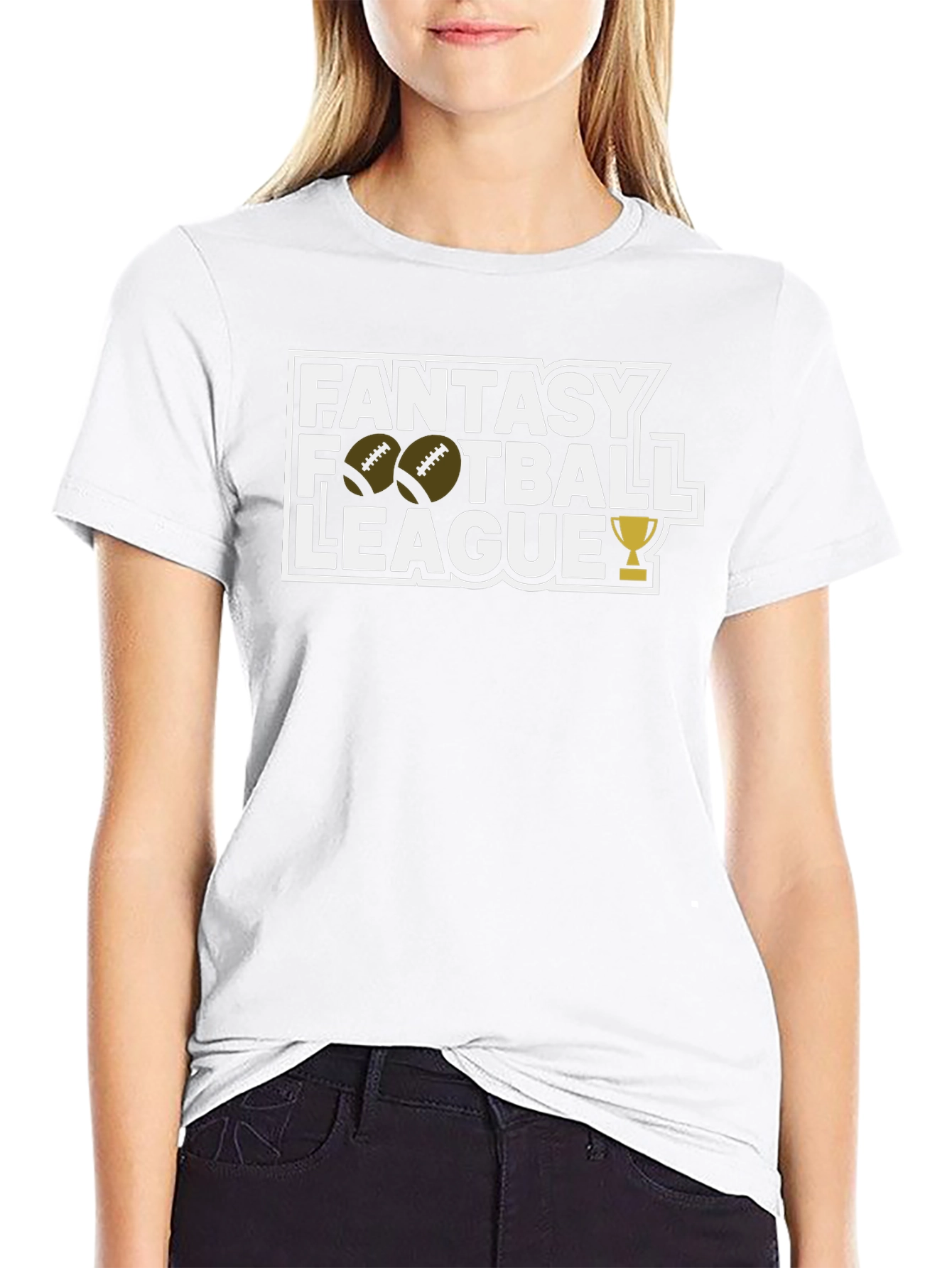Fantasy Football League Black Graphic T-Shirt