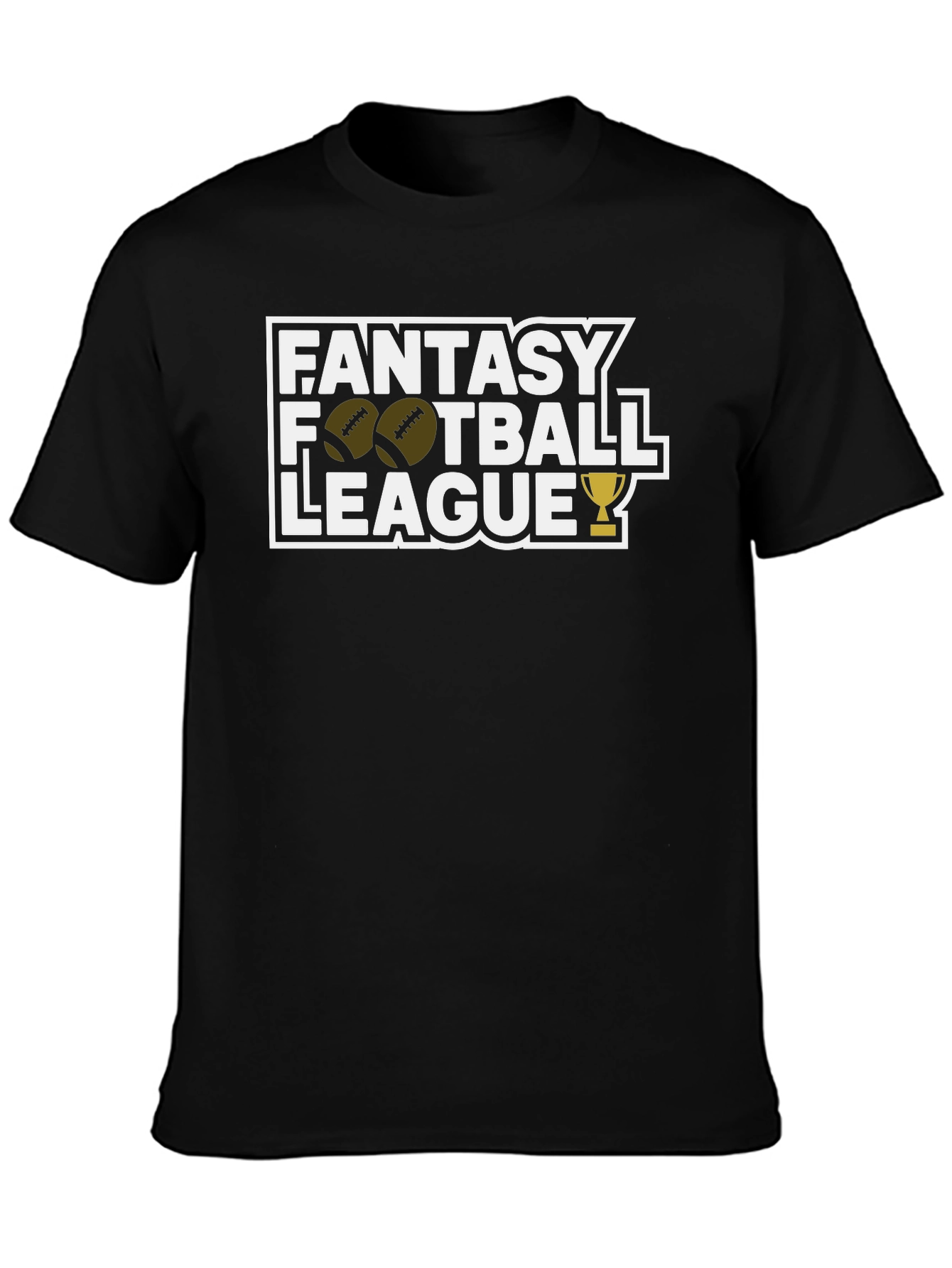 Fantasy Football League Black Graphic T-Shirt