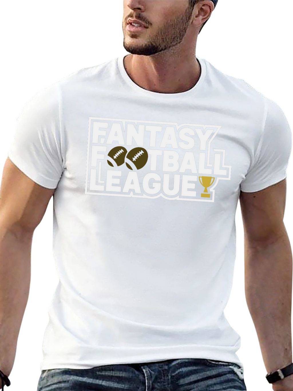 Fantasy Football League Black Graphic T-Shirt