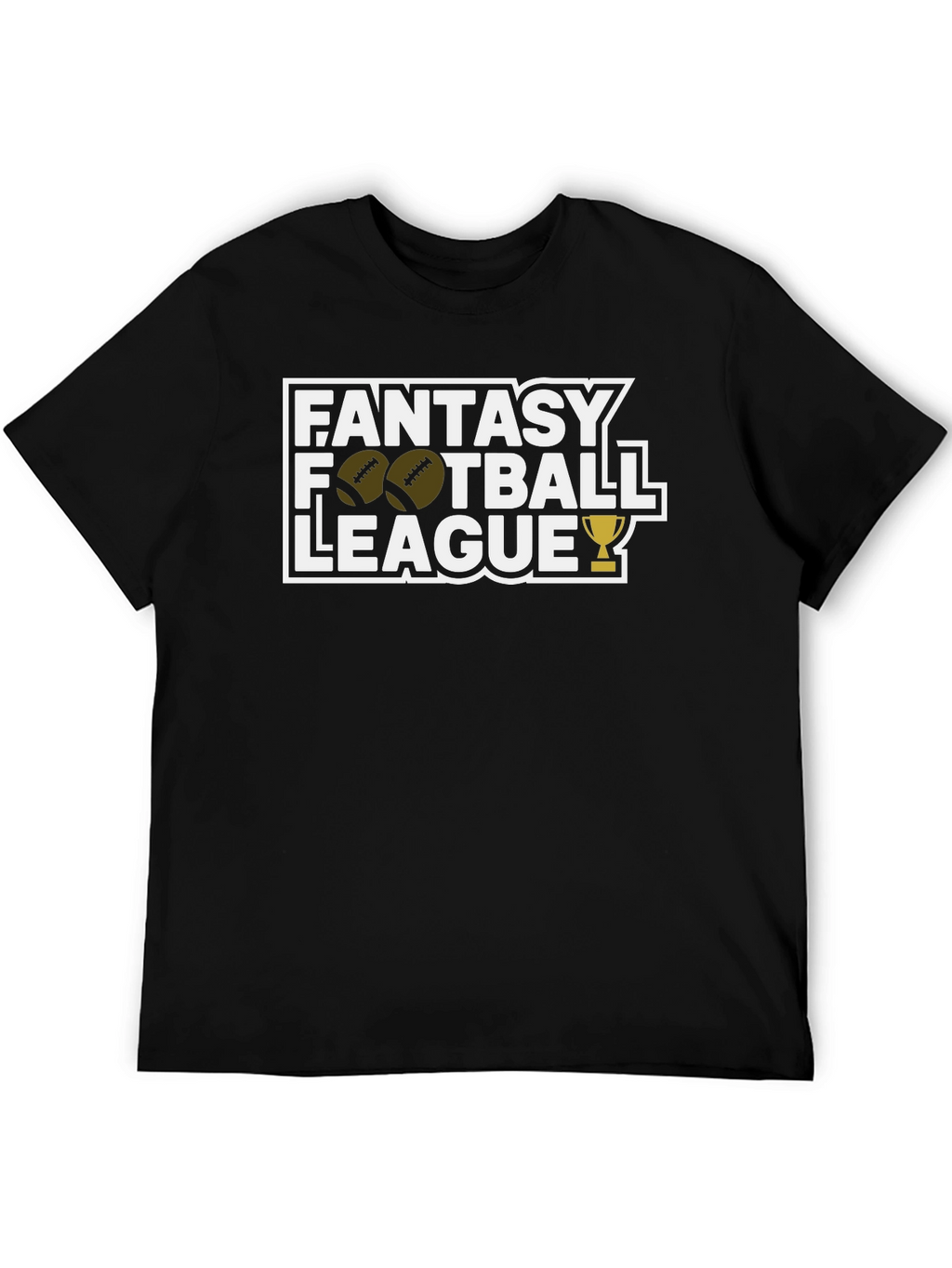 Fantasy Football League Black Graphic T-Shirt