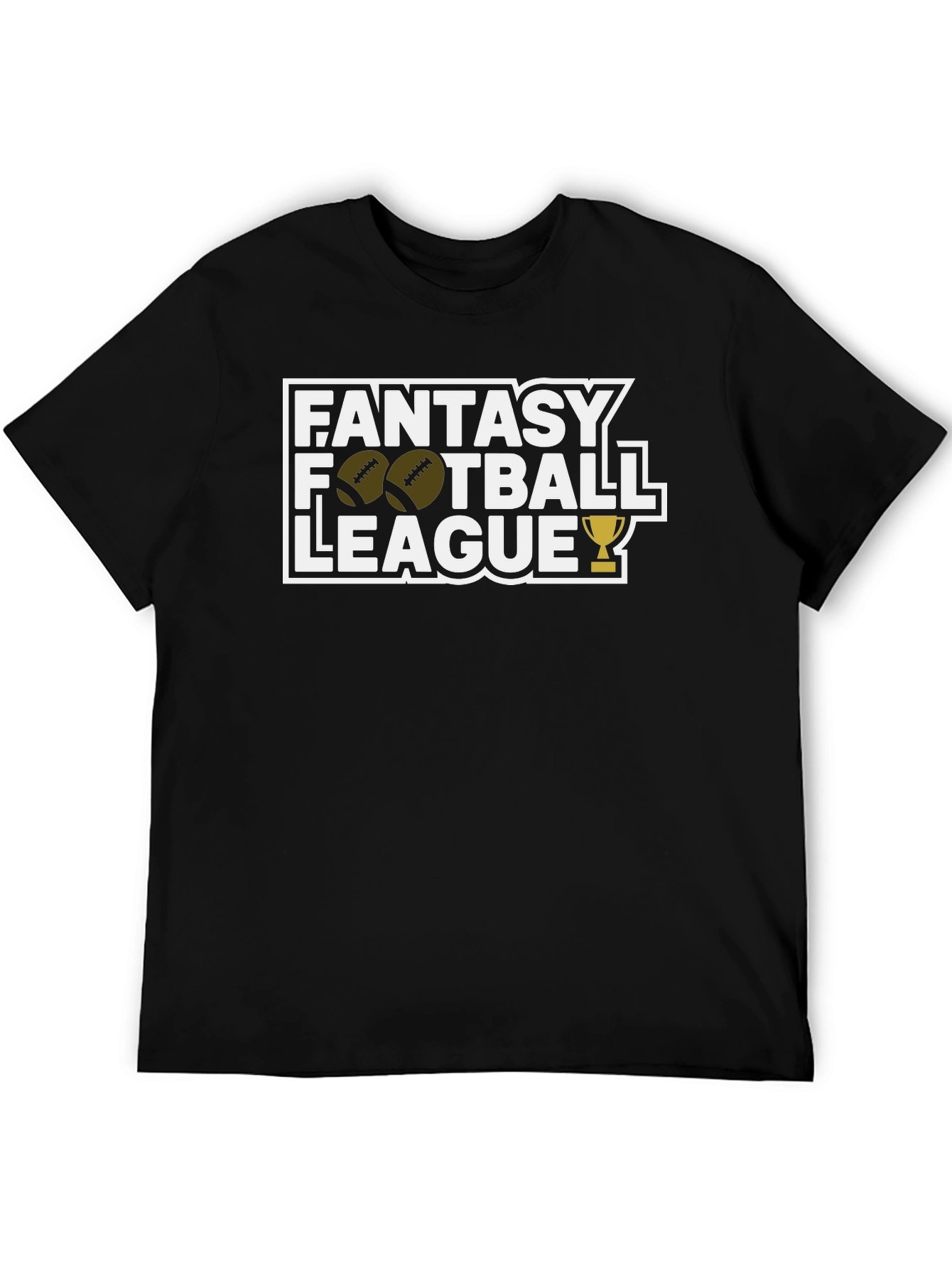 Fantasy Football League Black Graphic T-Shirt