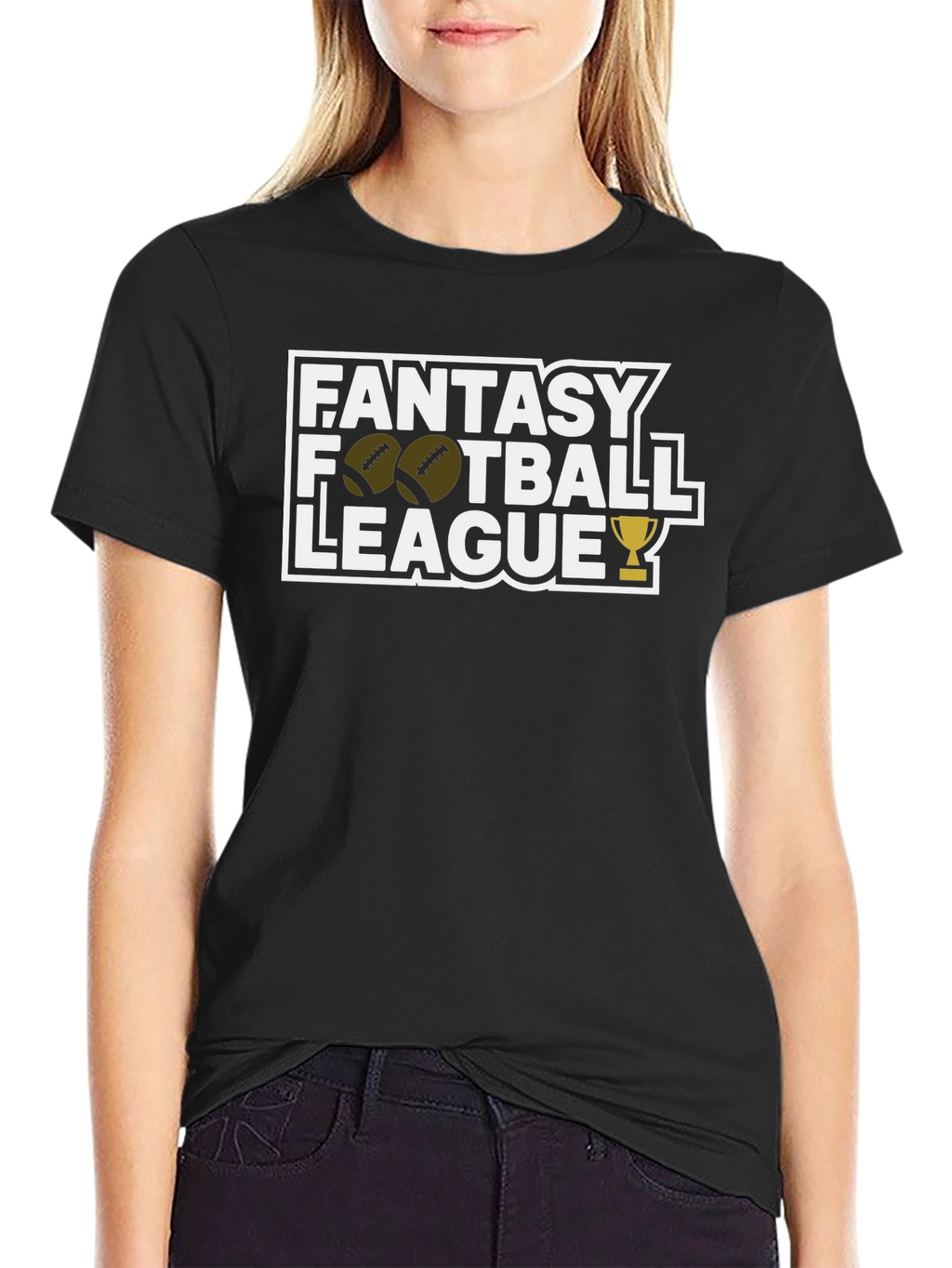 Fantasy Football League Black Graphic T-Shirt