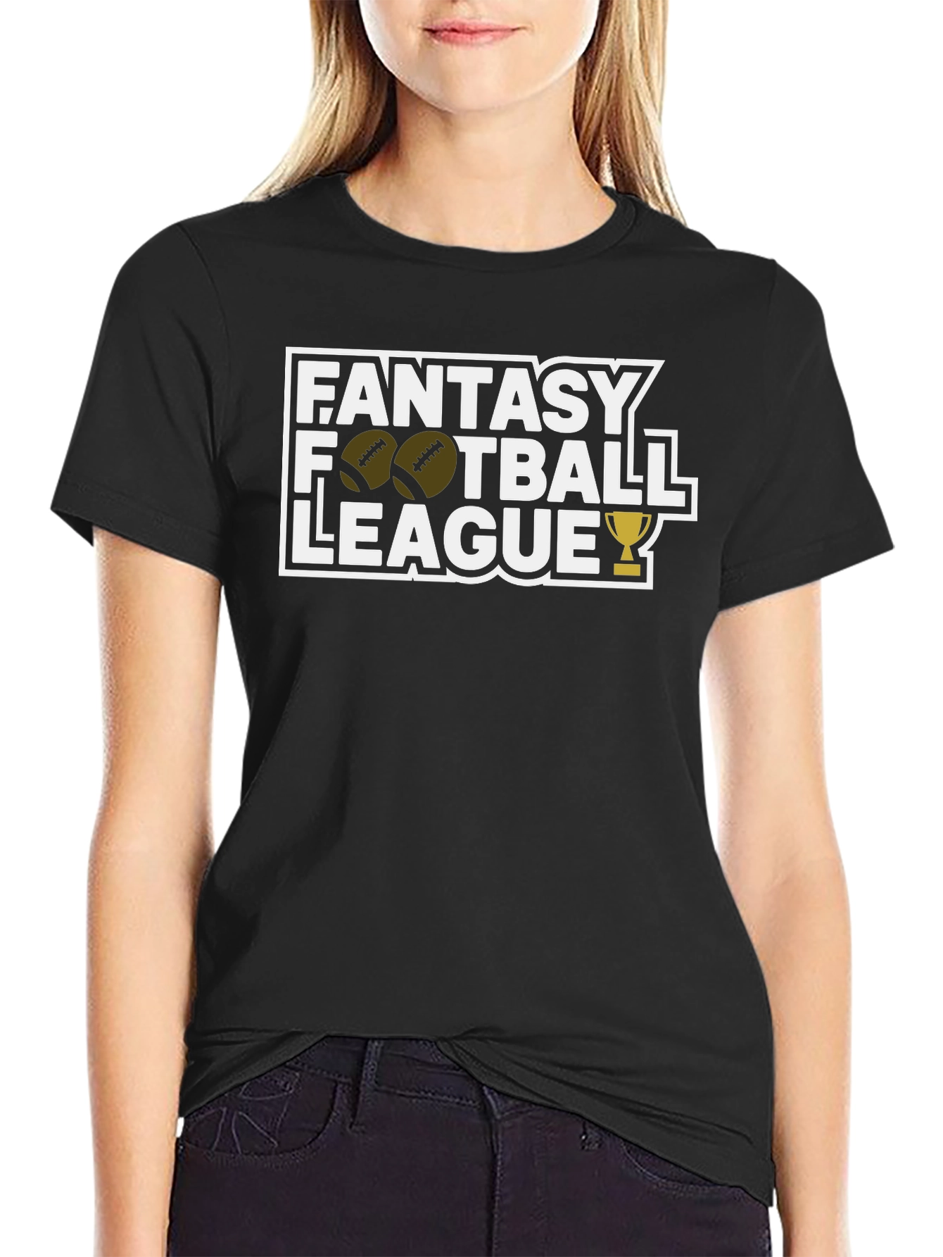 Fantasy Football League Black Graphic T-Shirt