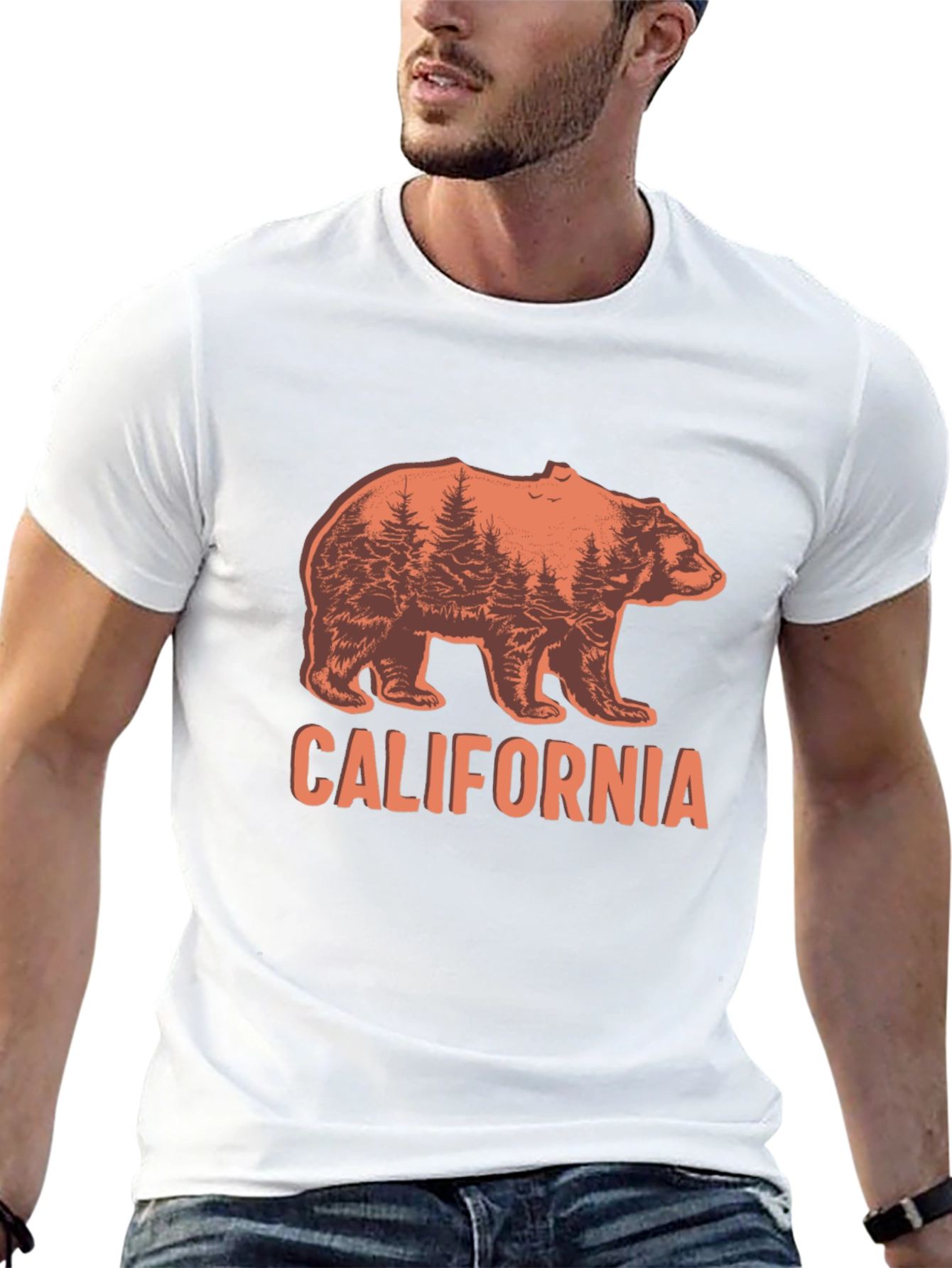California Bear Graphic Crew Neck T-Shirt