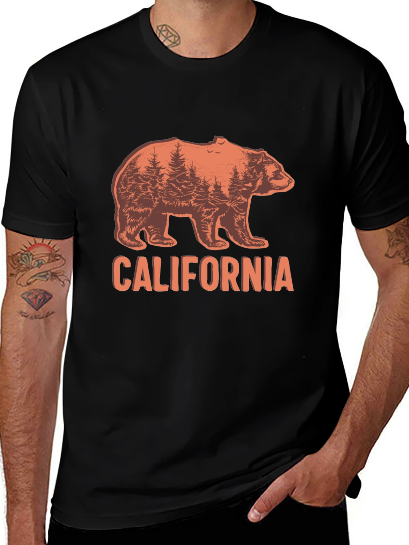 California Bear Graphic Crew Neck T-Shirt