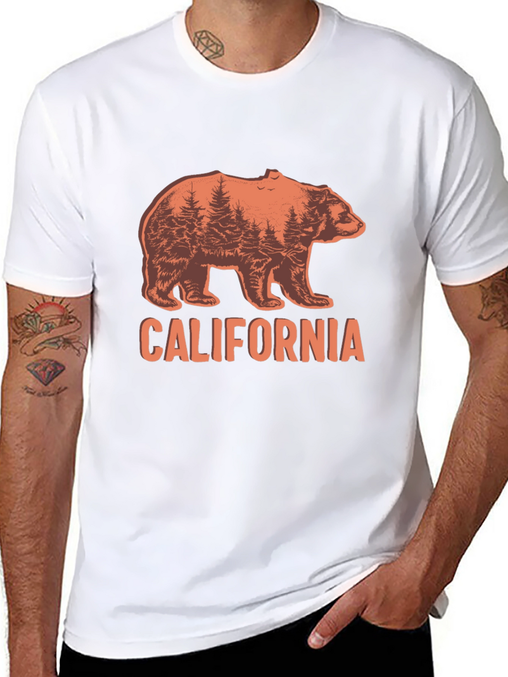 California Bear Graphic Crew Neck T-Shirt