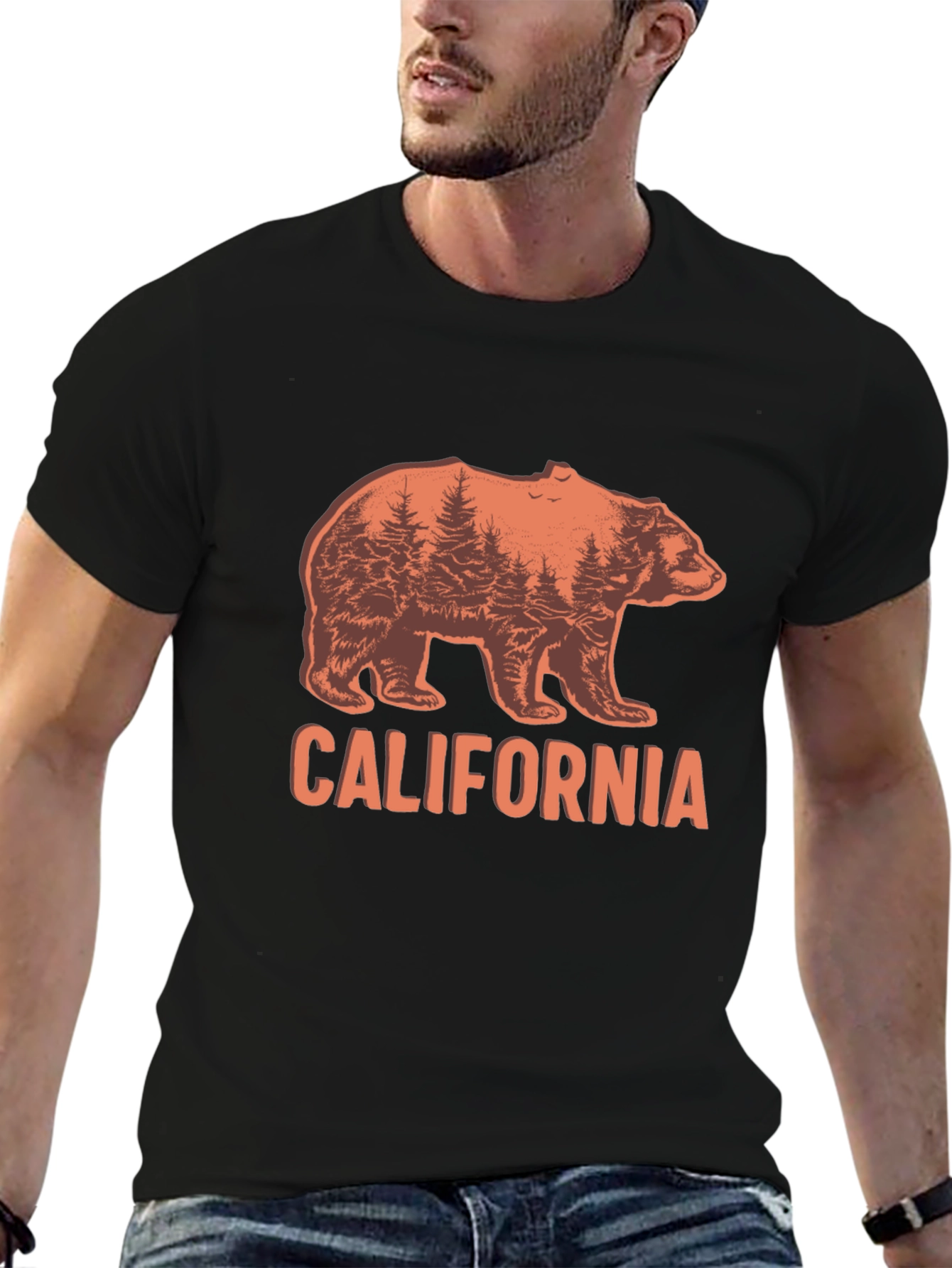 California Bear Graphic Crew Neck T-Shirt